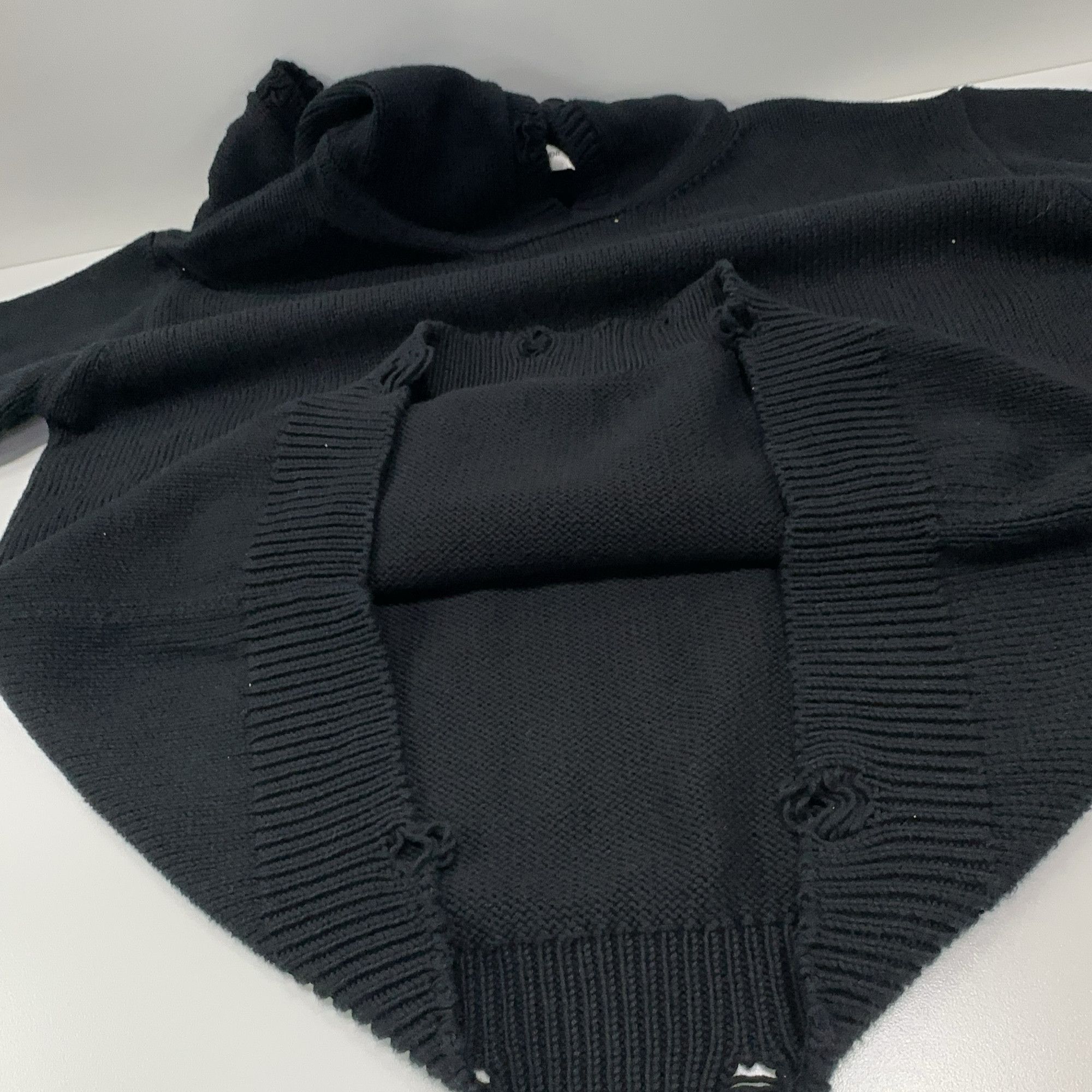 Saint Laurent Paris Saint Laurent Distressed Knit Hoodie Size XL Size US XL / EU 56 / 4 - 7 Thumbnail