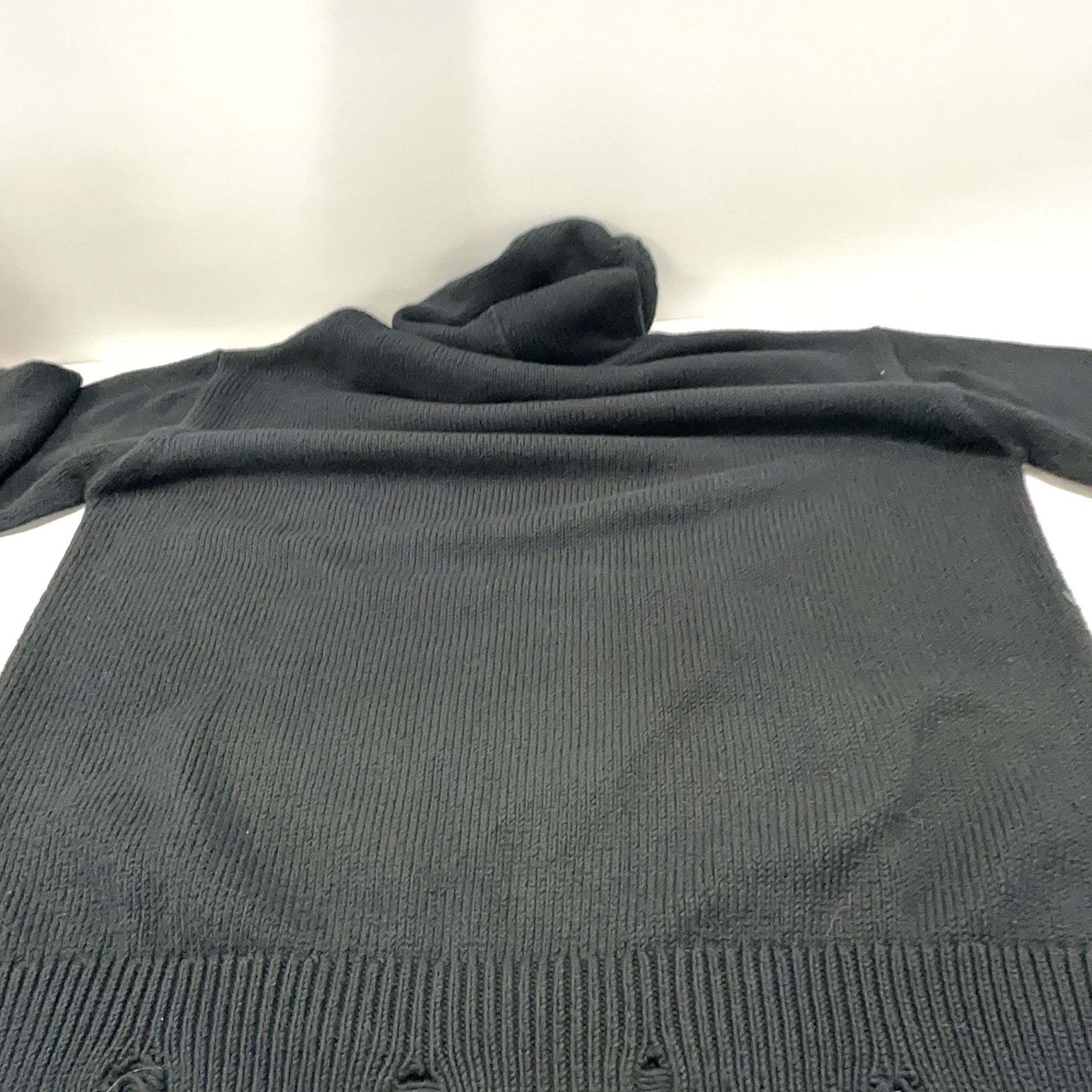 Saint Laurent Paris Saint Laurent Distressed Knit Hoodie Size XL Size US XL / EU 56 / 4 - 12 Thumbnail