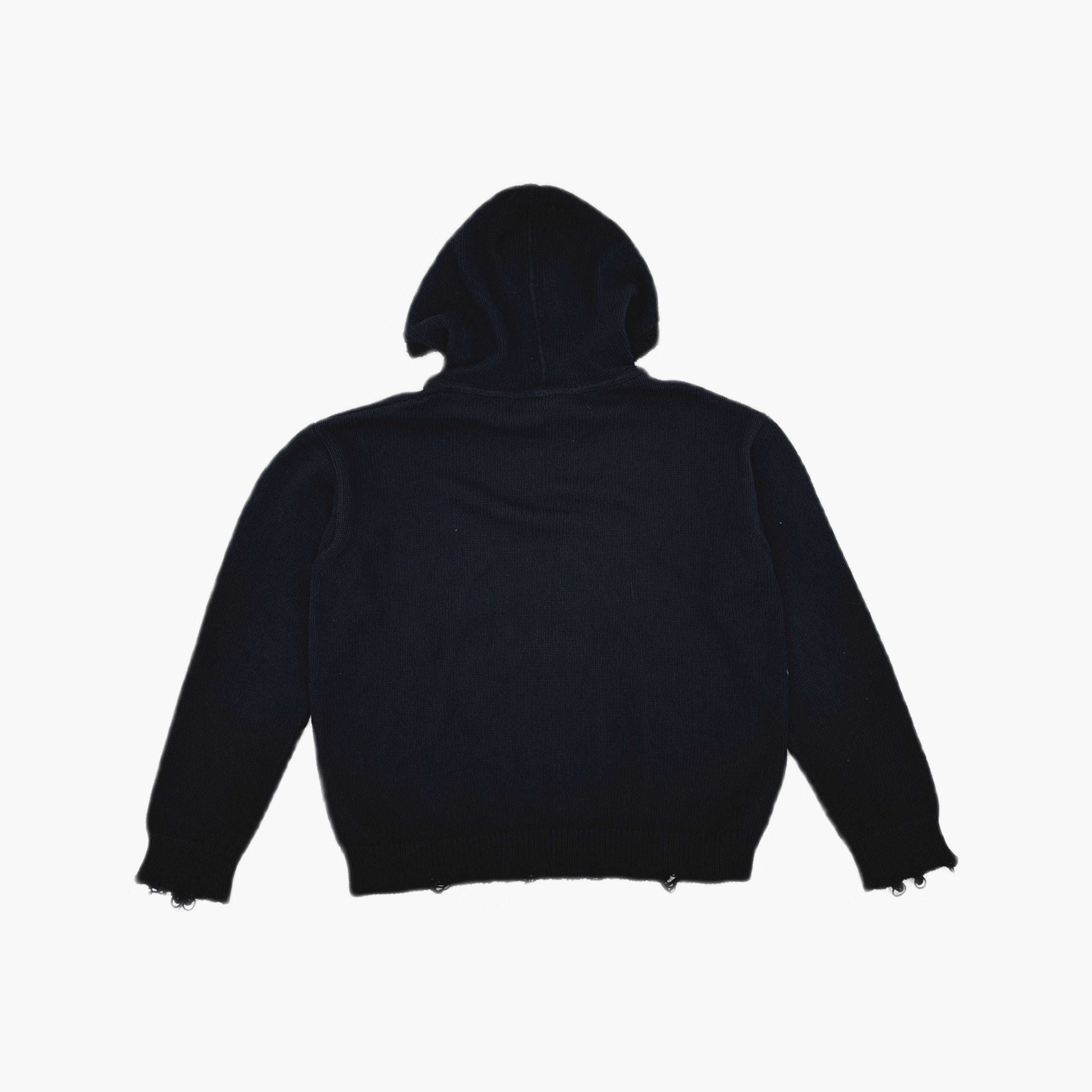 Saint Laurent Paris Saint Laurent Distressed Knit Hoodie Size XL Size US XL / EU 56 / 4 - 2 Thumbnail