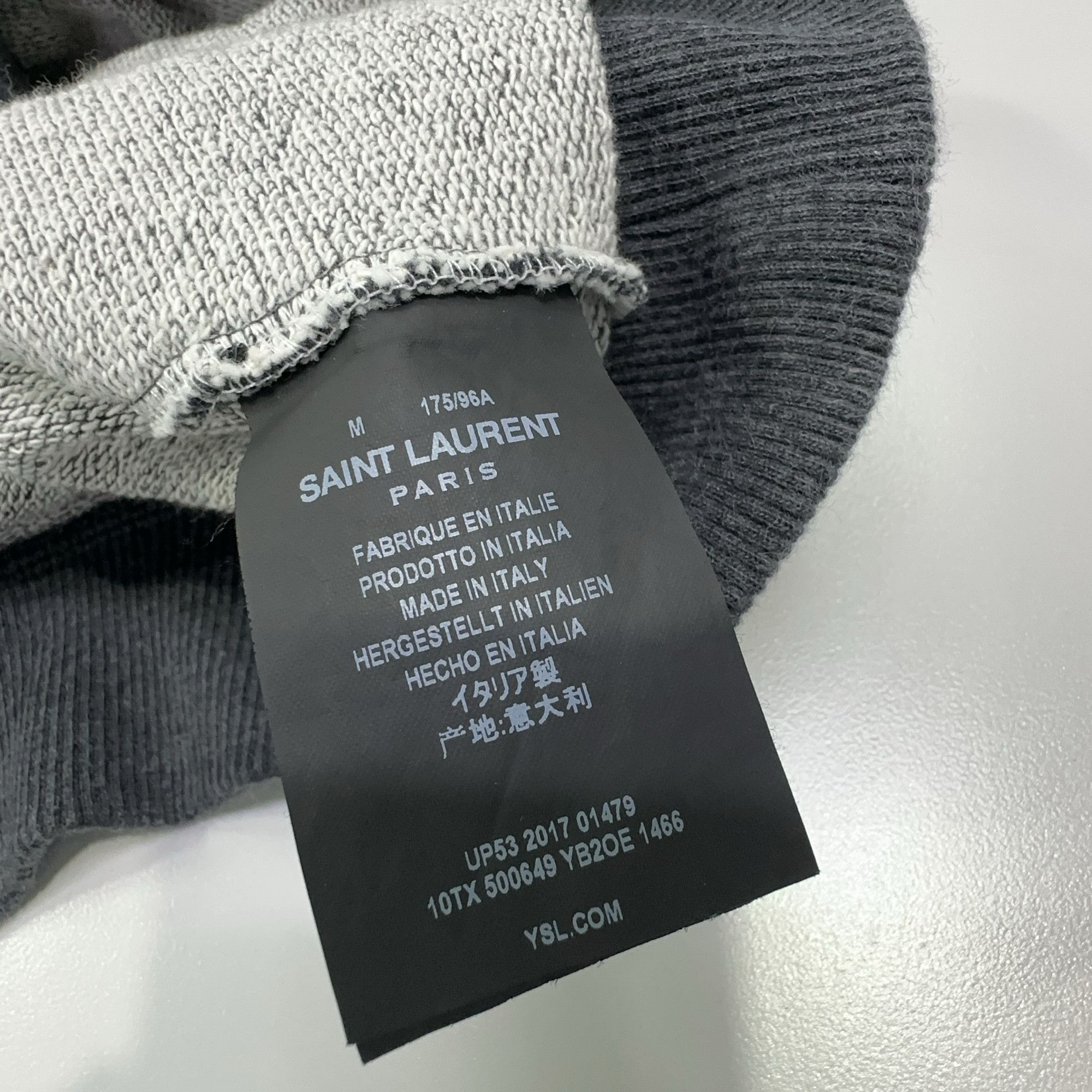 Saint Laurent Paris Saint Laurent Lightning Bolt Sweatshirt Gray Size M Size US M / EU 48-50 / 2 - 5 Thumbnail