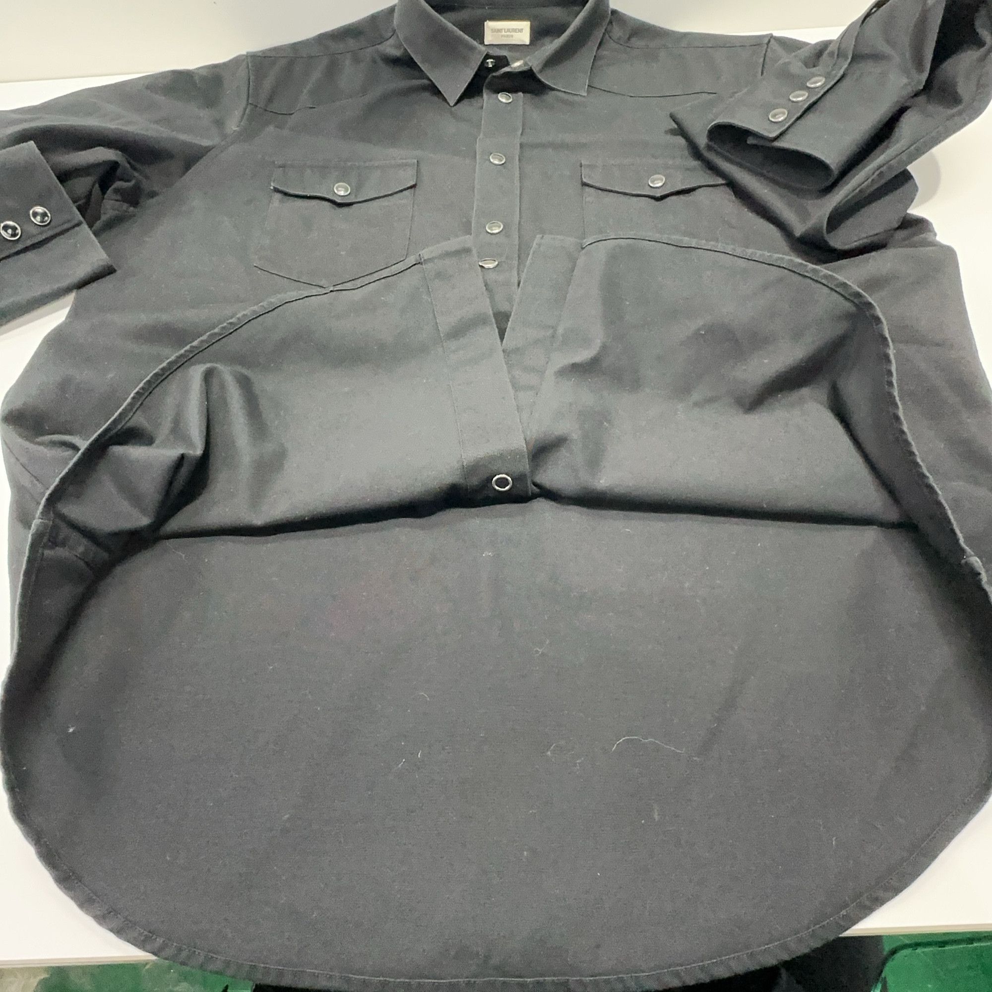 Saint Laurent Paris Saint Laurent Black Western Snap Button Shirt Size L Size US XS / EU 42 / 0 - 11 Thumbnail