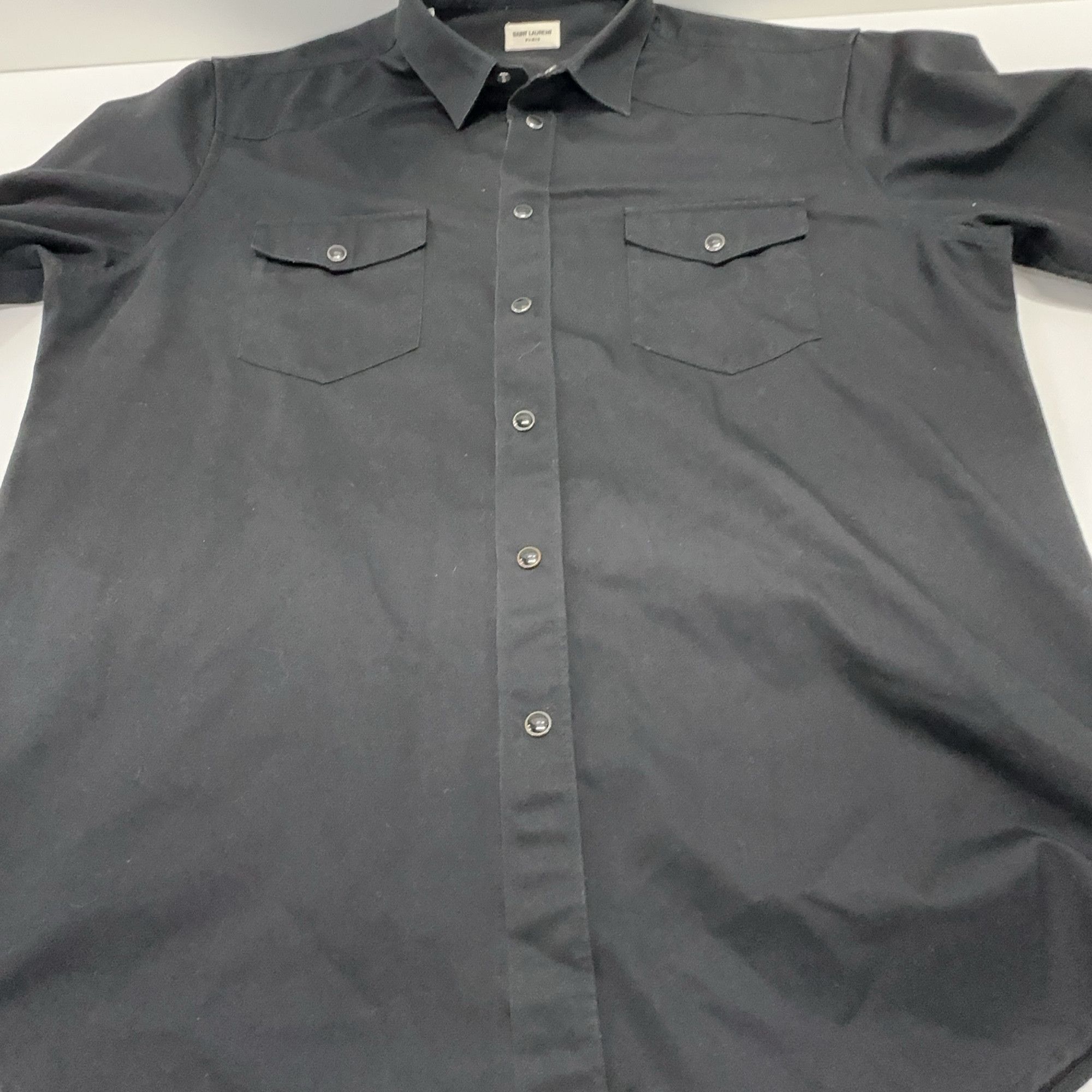 Saint Laurent Paris Saint Laurent Black Western Snap Button Shirt Size L Size US XS / EU 42 / 0 - 8 Thumbnail