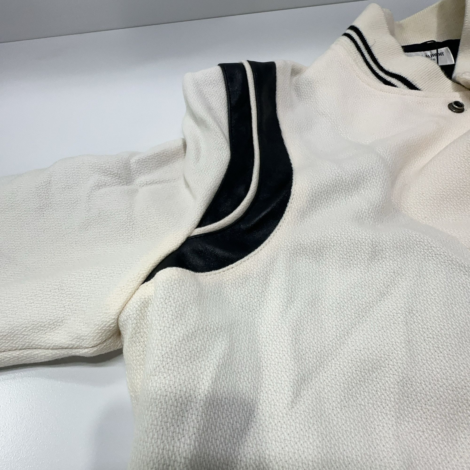 Saint Laurent Paris Saint Laurent Striped Trim Varsity Jacket Size M Size US M / EU 48-50 / 2 - 7 Thumbnail