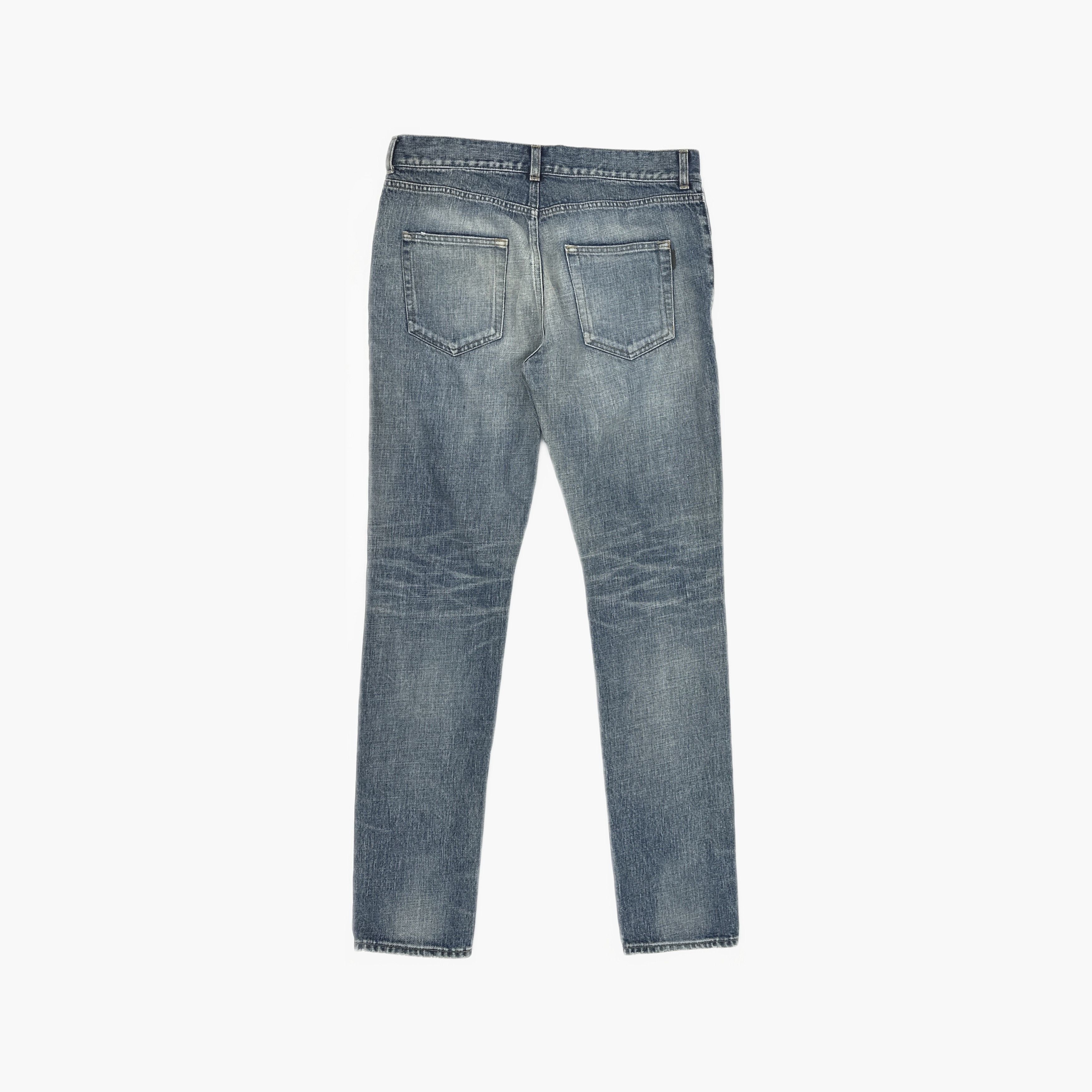 Saint Laurent Paris Saint Laurent Distressed Denim Jeans Size 31 Size US 31 - 2 Thumbnail