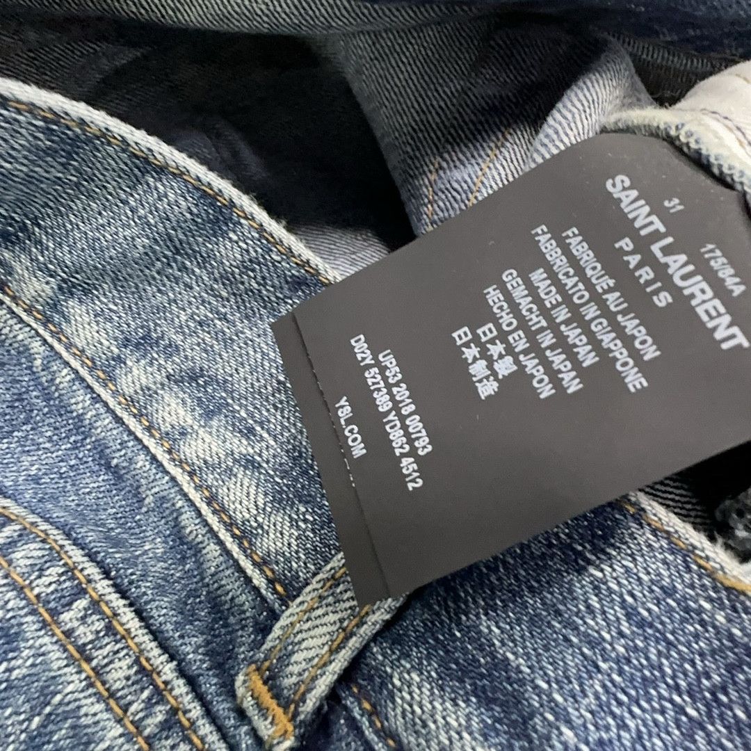 Saint Laurent Paris Saint Laurent Distressed Denim Jeans Size 31 Size US 31 - 5 Thumbnail