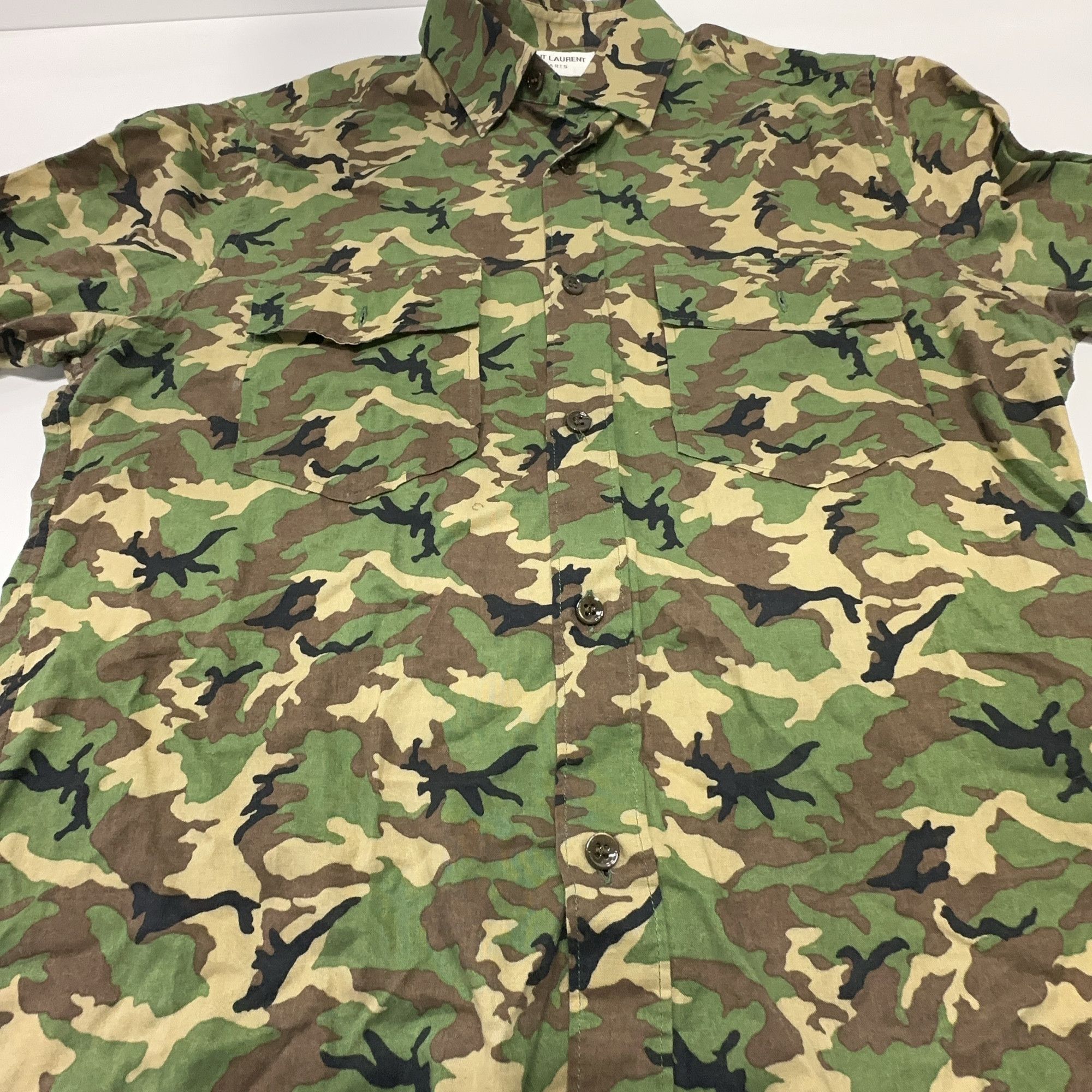 Saint Laurent Paris Saint Laurent Camouflage Button Up Shirt Size 39 Size US M / EU 48-50 / 2 - 6 Thumbnail