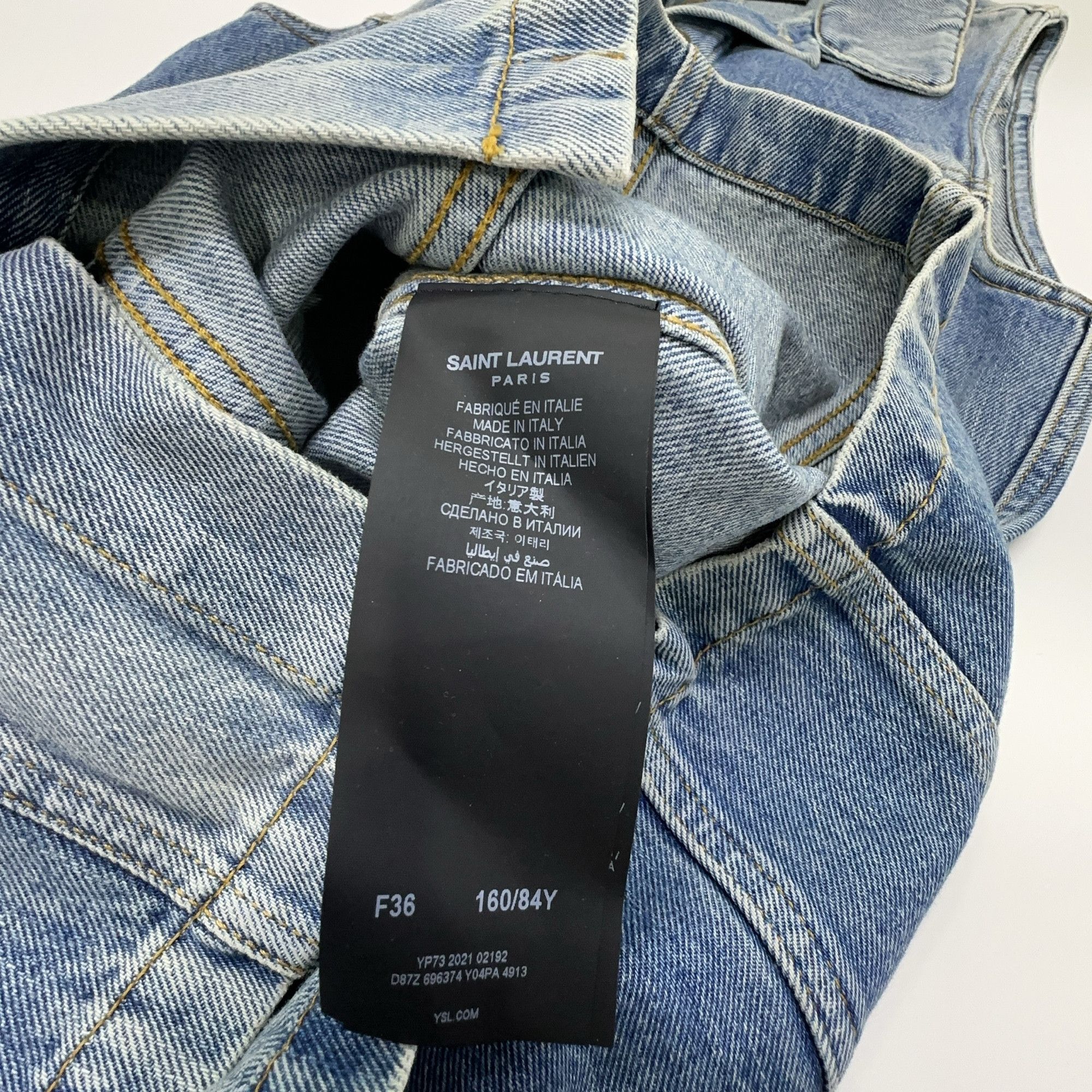 Saint Laurent Paris Saint Laurent Sleeveless Denim Dress Size 36 Size XS / US 0-2 / IT 36-38 - 3 Thumbnail