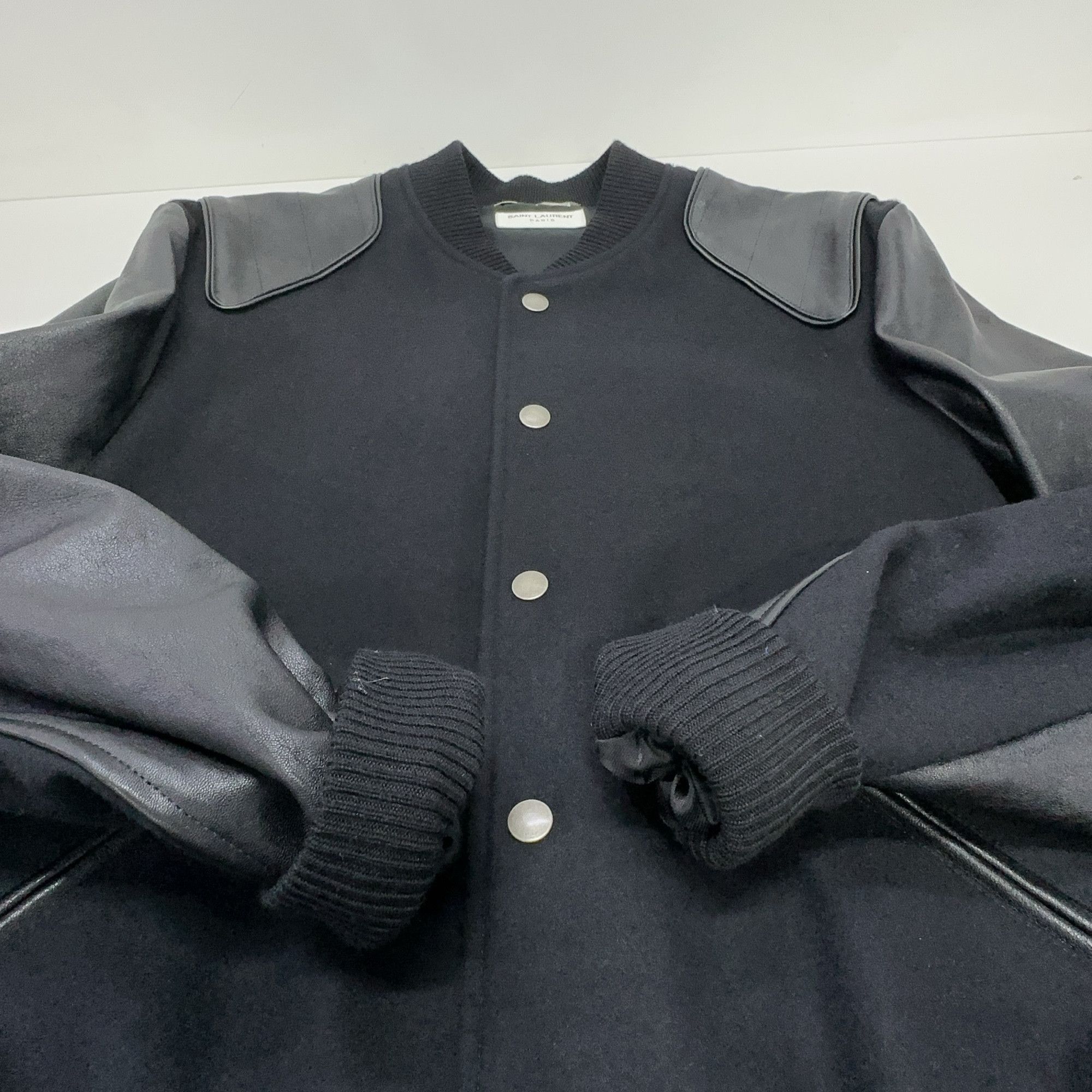 Saint Laurent Paris Saint Laurent Heaven Wool Leather Varsity Jacket Size M Size US M / EU 48-50 / 2 - 7 Thumbnail