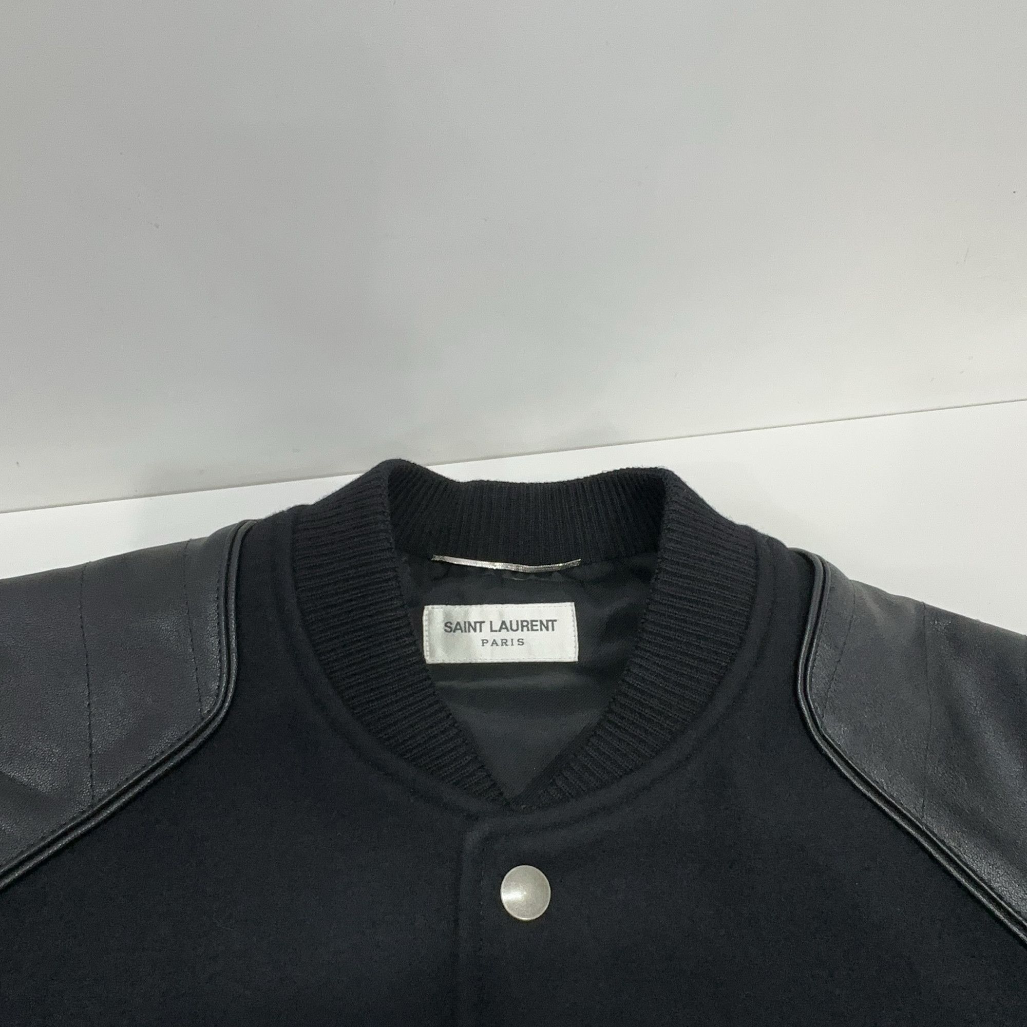 Saint Laurent Paris Saint Laurent Heaven Wool Leather Varsity Jacket Size M Size US M / EU 48-50 / 2 - 9 Thumbnail