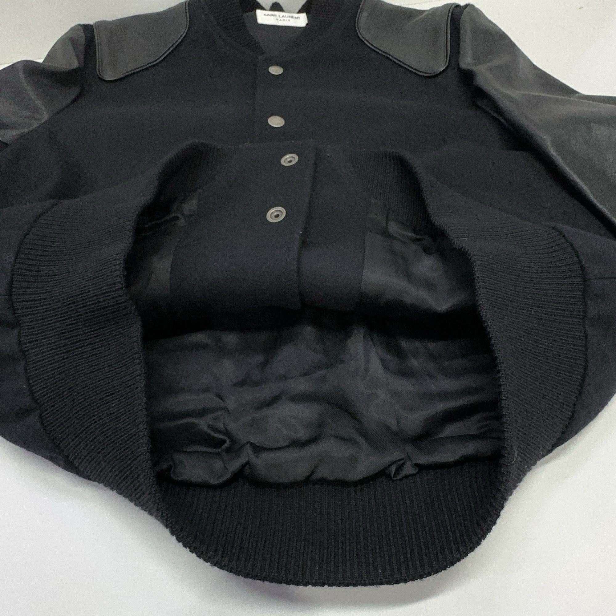Saint Laurent Paris Saint Laurent Heaven Wool Leather Varsity Jacket Size M Size US M / EU 48-50 / 2 - 6 Thumbnail