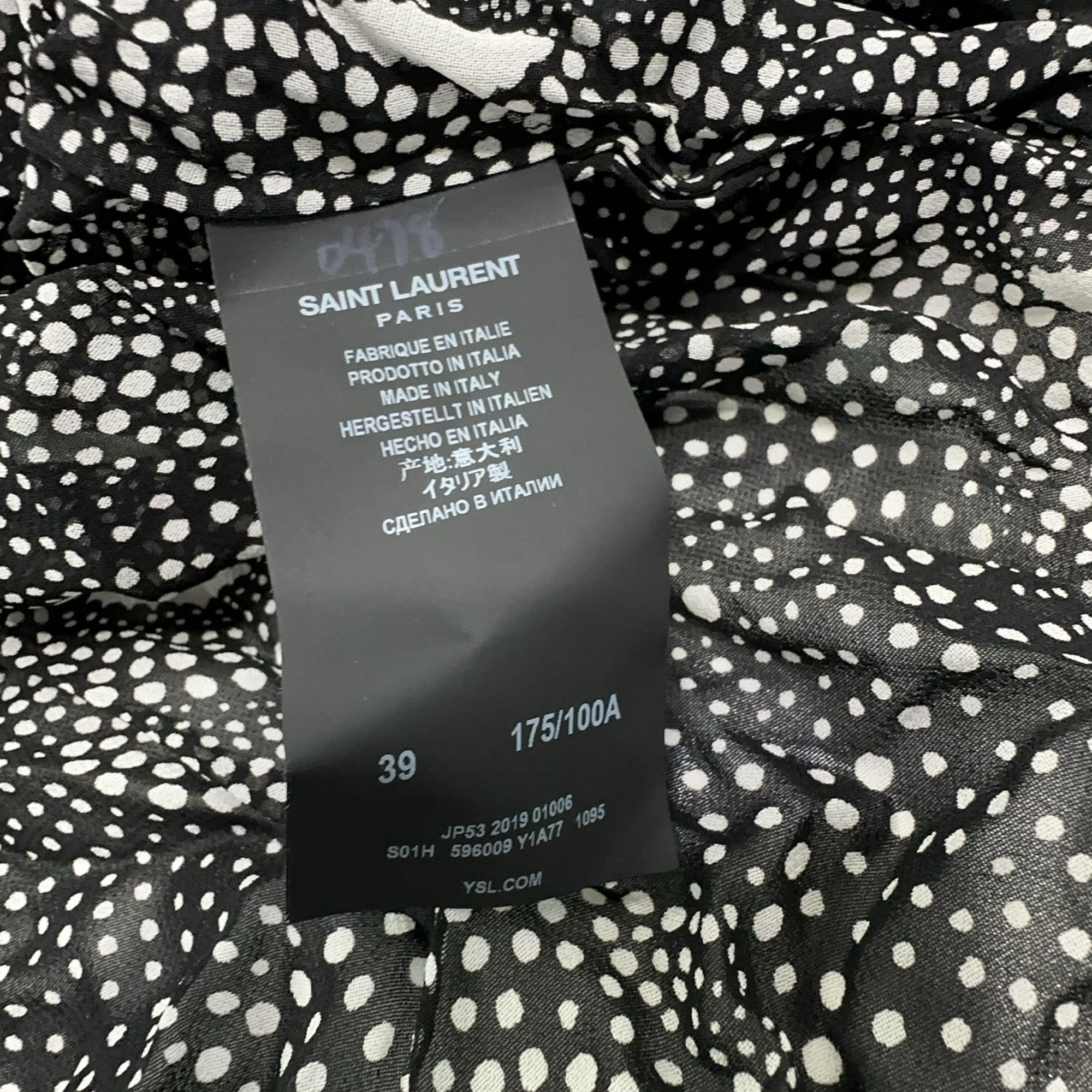 Saint Laurent Paris Saint Laurent Polka Dot Short Sleeve Shirt Size M Size US M / EU 48-50 / 2 - 6 Thumbnail