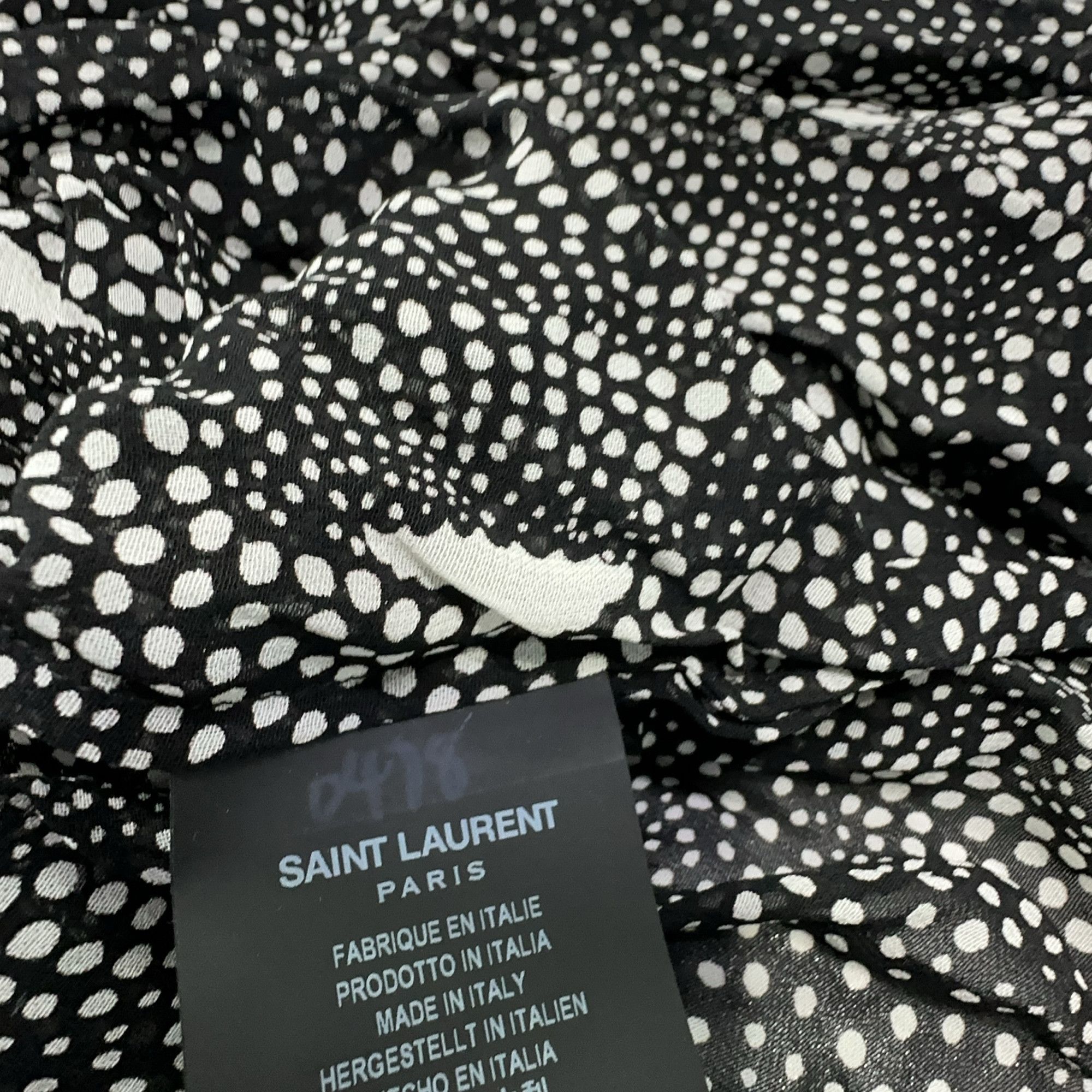 Saint Laurent Paris Saint Laurent Polka Dot Short Sleeve Shirt Size M Size US M / EU 48-50 / 2 - 7 Thumbnail
