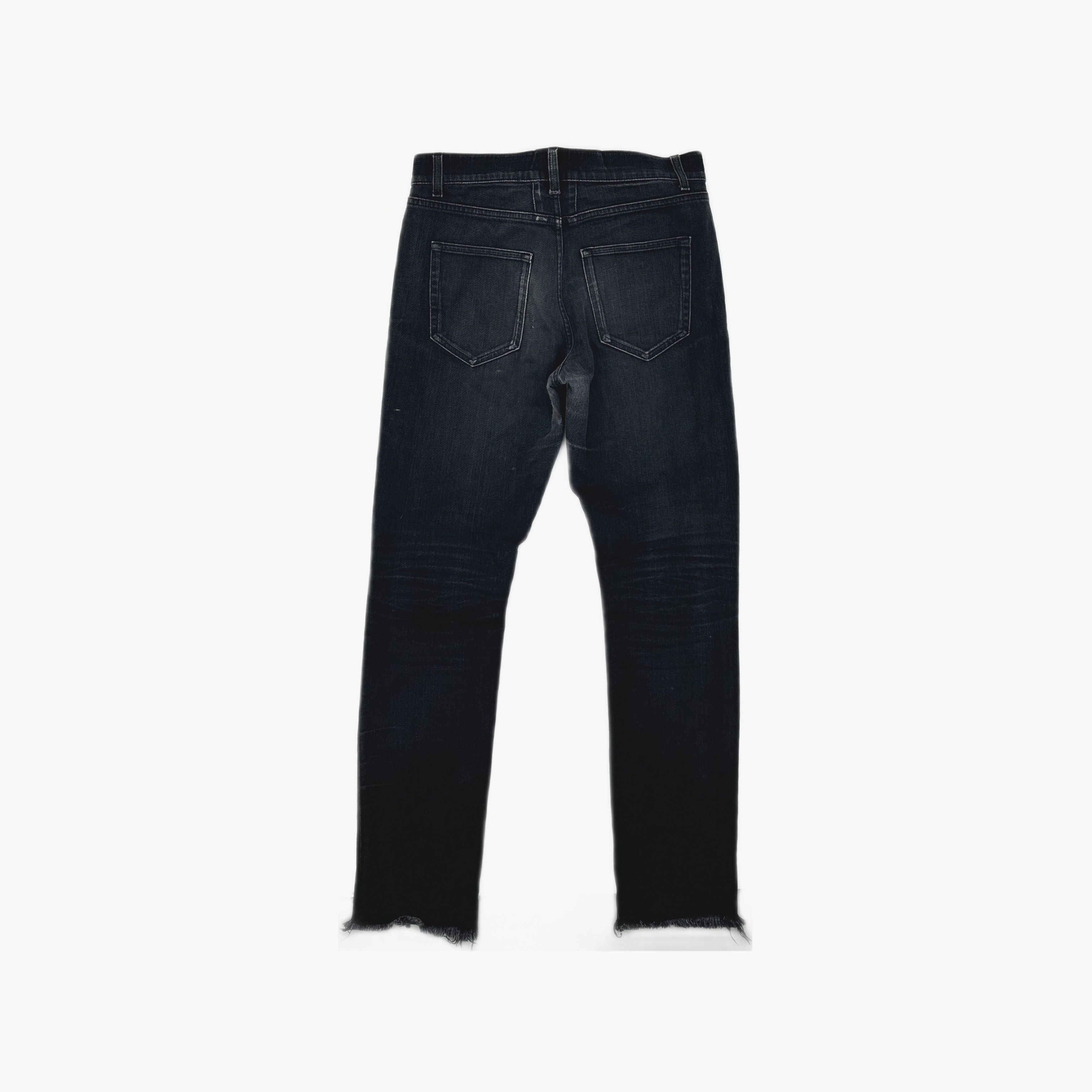 Saint Laurent Paris Saint Laurent D01 Black Frayed Hem Jeans Size 32 Size US 32 / EU 48 - 2 Thumbnail