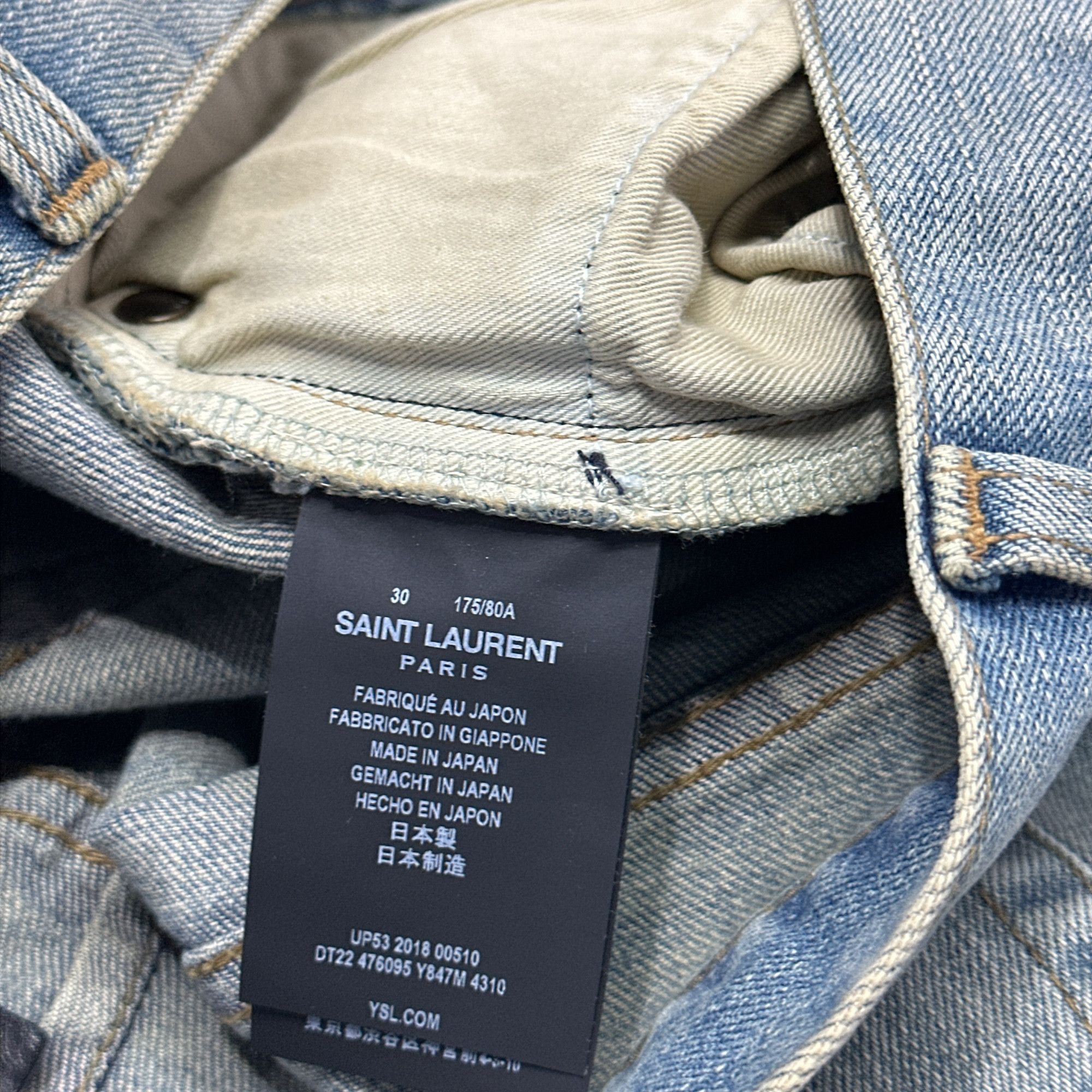 Saint Laurent Paris Saint Laurent D02 Distressed Denim Jeans Size 30 Size US 30 / EU 46 - 4 Thumbnail