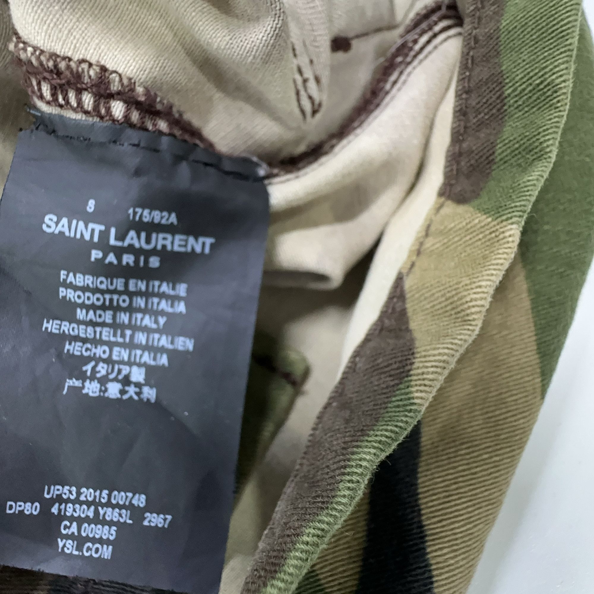 Saint Laurent Paris Saint Laurent Camouflage Patch Field Jacket Size S Size US S / EU 44-46 / 1 - 6 Thumbnail