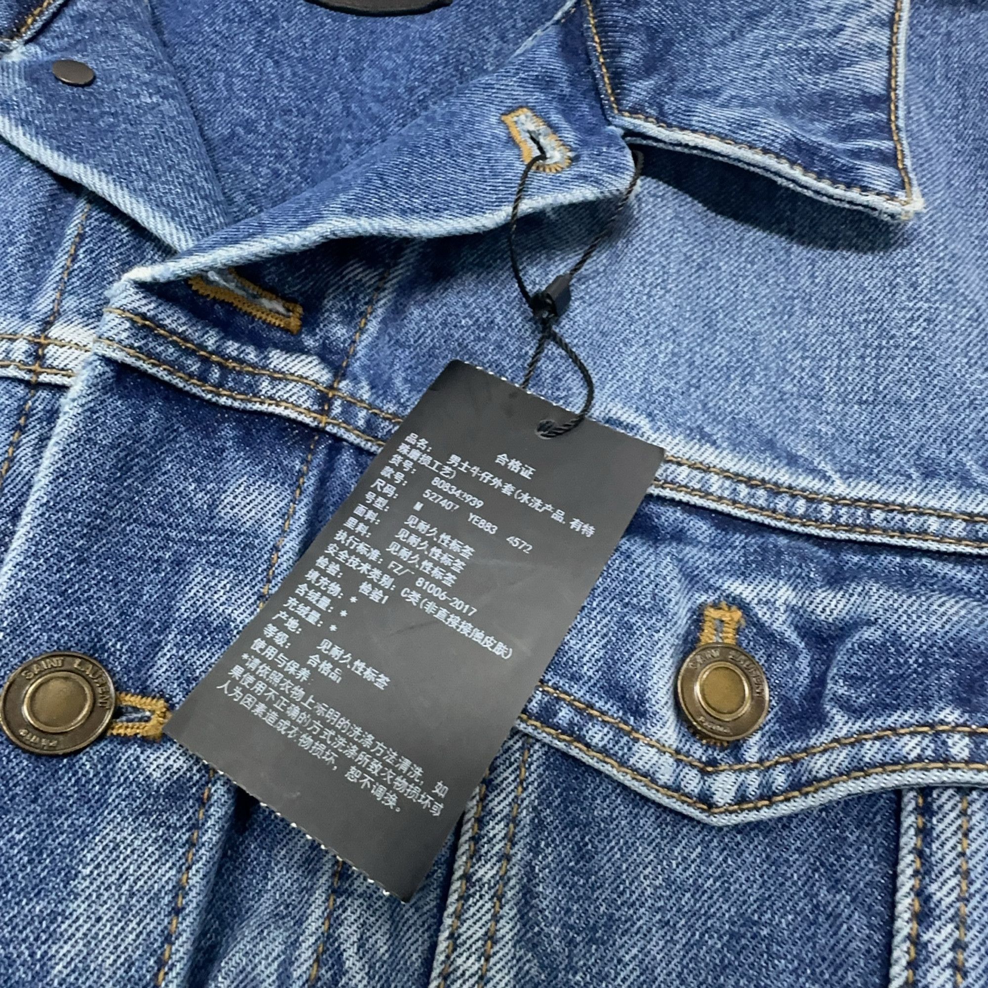 Saint Laurent Paris Saint Laurent Blue Denim Jacket Size M Size US M / EU 48-50 / 2 - 4 Thumbnail