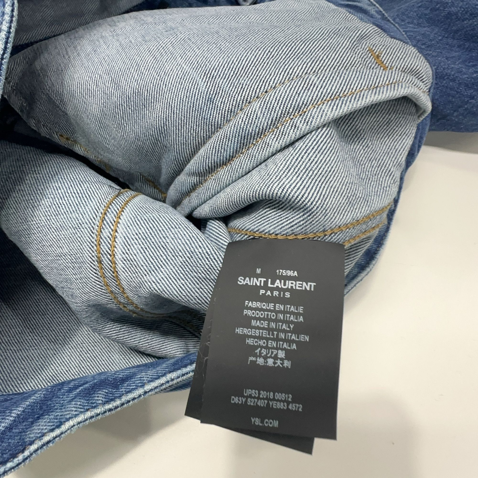 Saint Laurent Paris Saint Laurent Blue Denim Jacket Size M Size US M / EU 48-50 / 2 - 3 Thumbnail