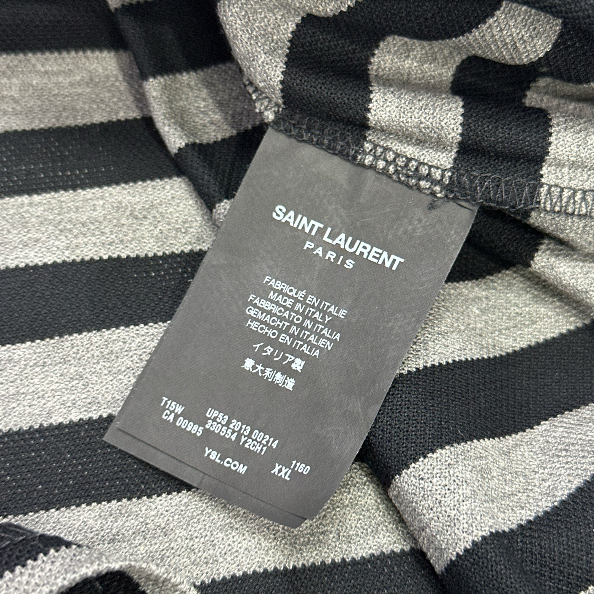 Saint Laurent Paris Saint Laurent Striped Henley T-Shirt Size XXL Size US XXL / EU 58 / 5 - 3 Thumbnail