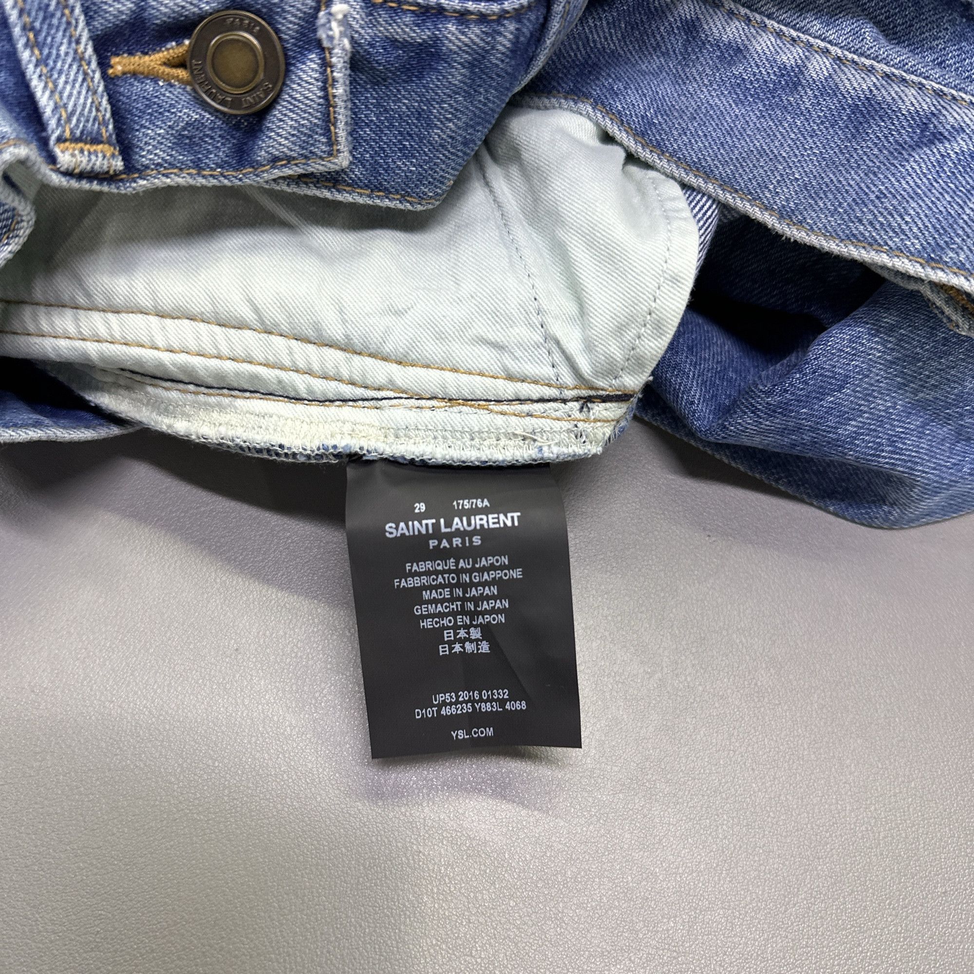 Saint Laurent Paris Saint Laurent Blue Denim Jeans Size 29 Size US 29 - 4 Thumbnail