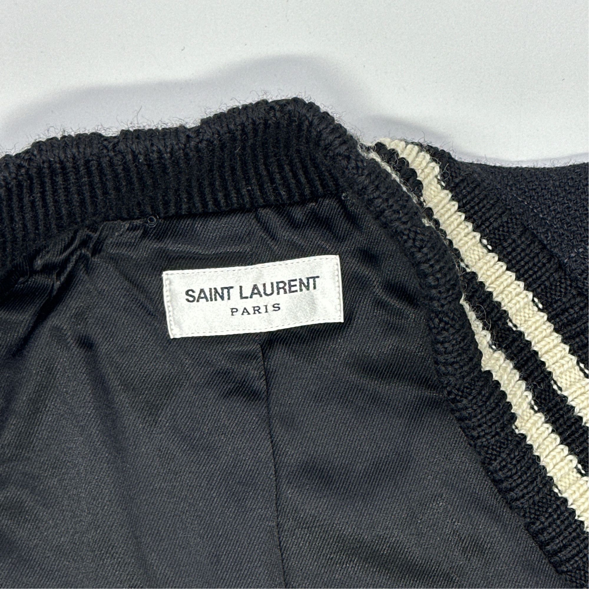 Saint Laurent Paris Saint Laurent Logo Wool Bomber Jacket Size L Size US L / EU 52-54 / 3 - 3 Thumbnail
