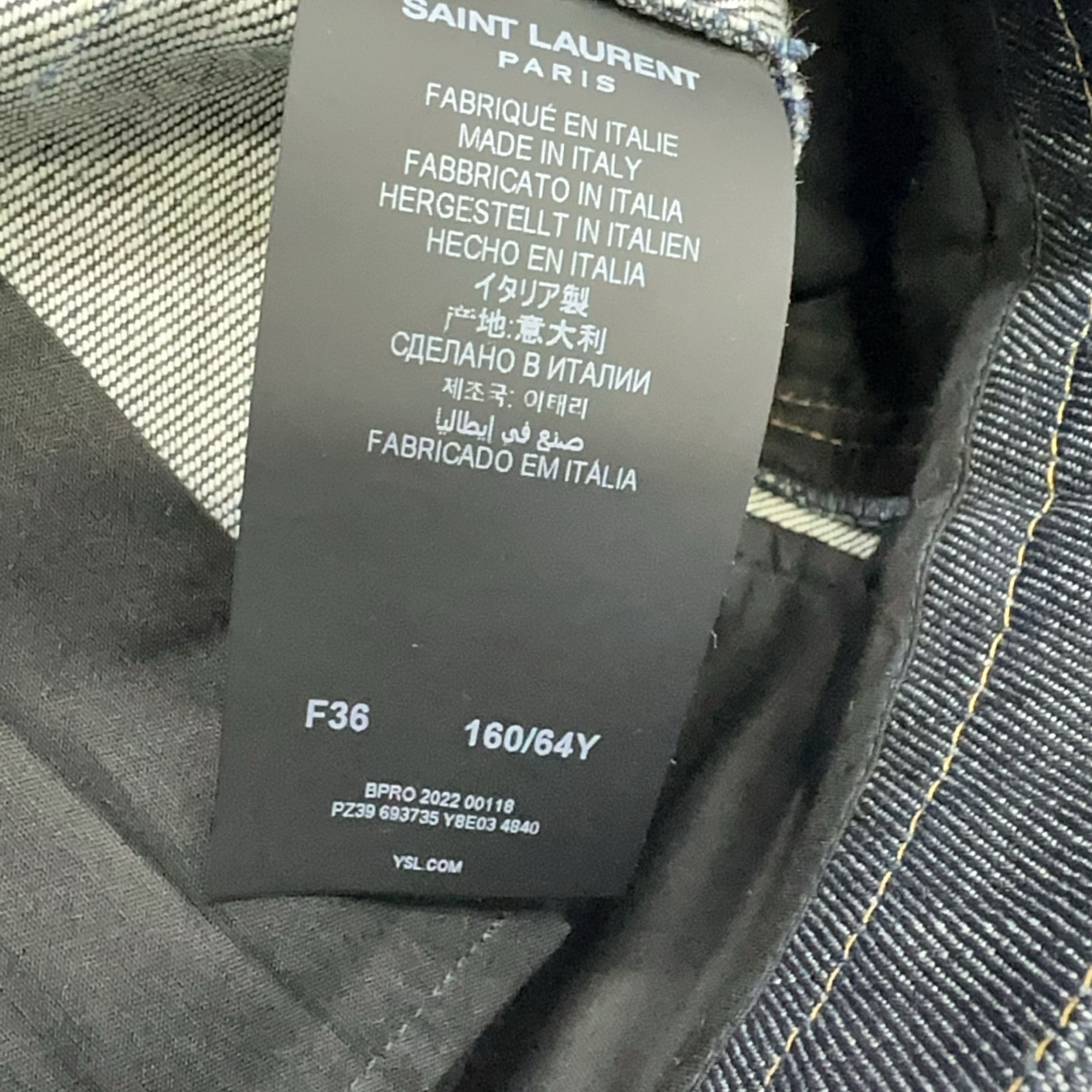 Saint Laurent Paris Saint Laurent Dark Indigo Jeans Size 36 Size 26" / US 2 / IT 38 - 4 Thumbnail