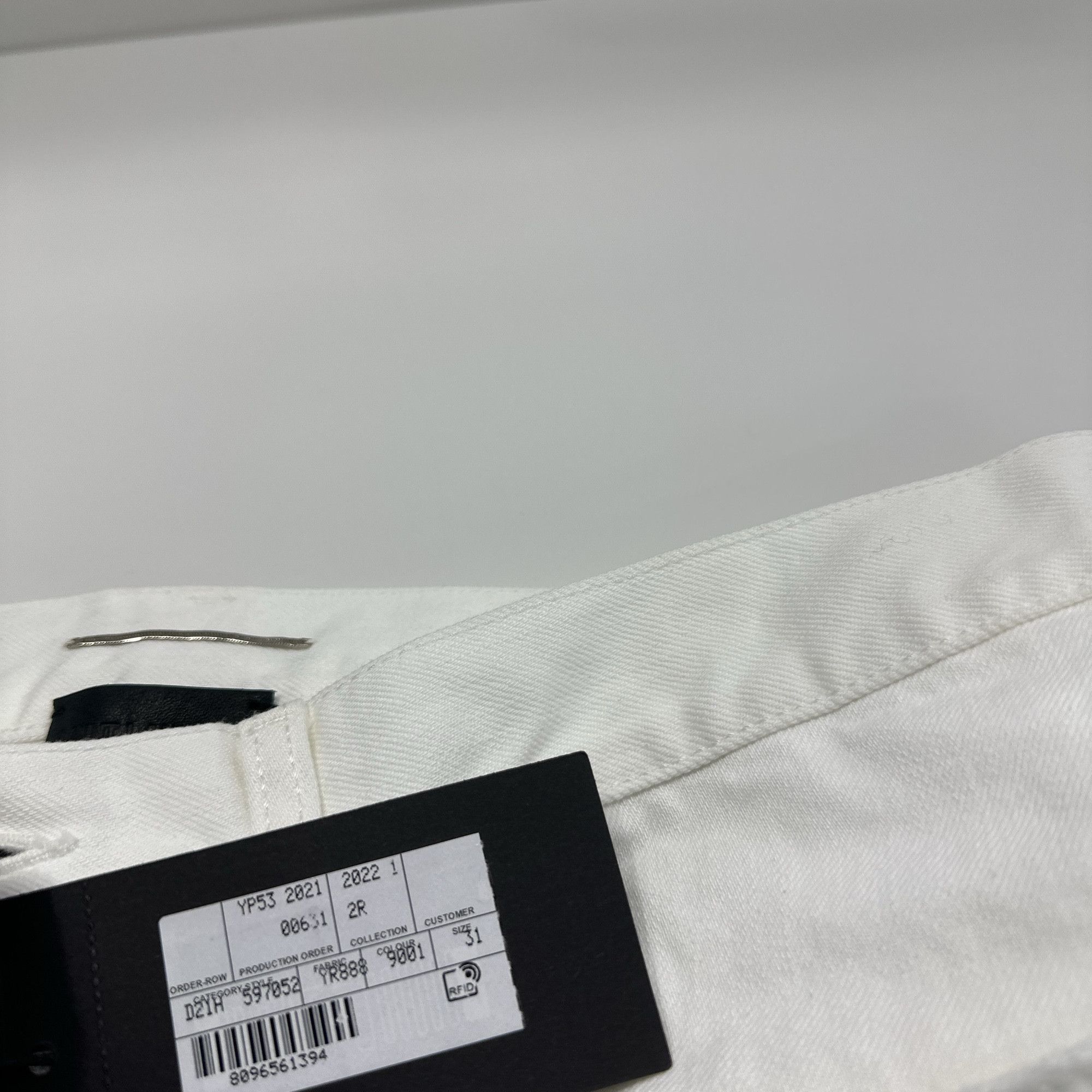 Saint Laurent Paris Saint Laurent White Denim Jeans Size 31 Size US 31 - 4 Thumbnail
