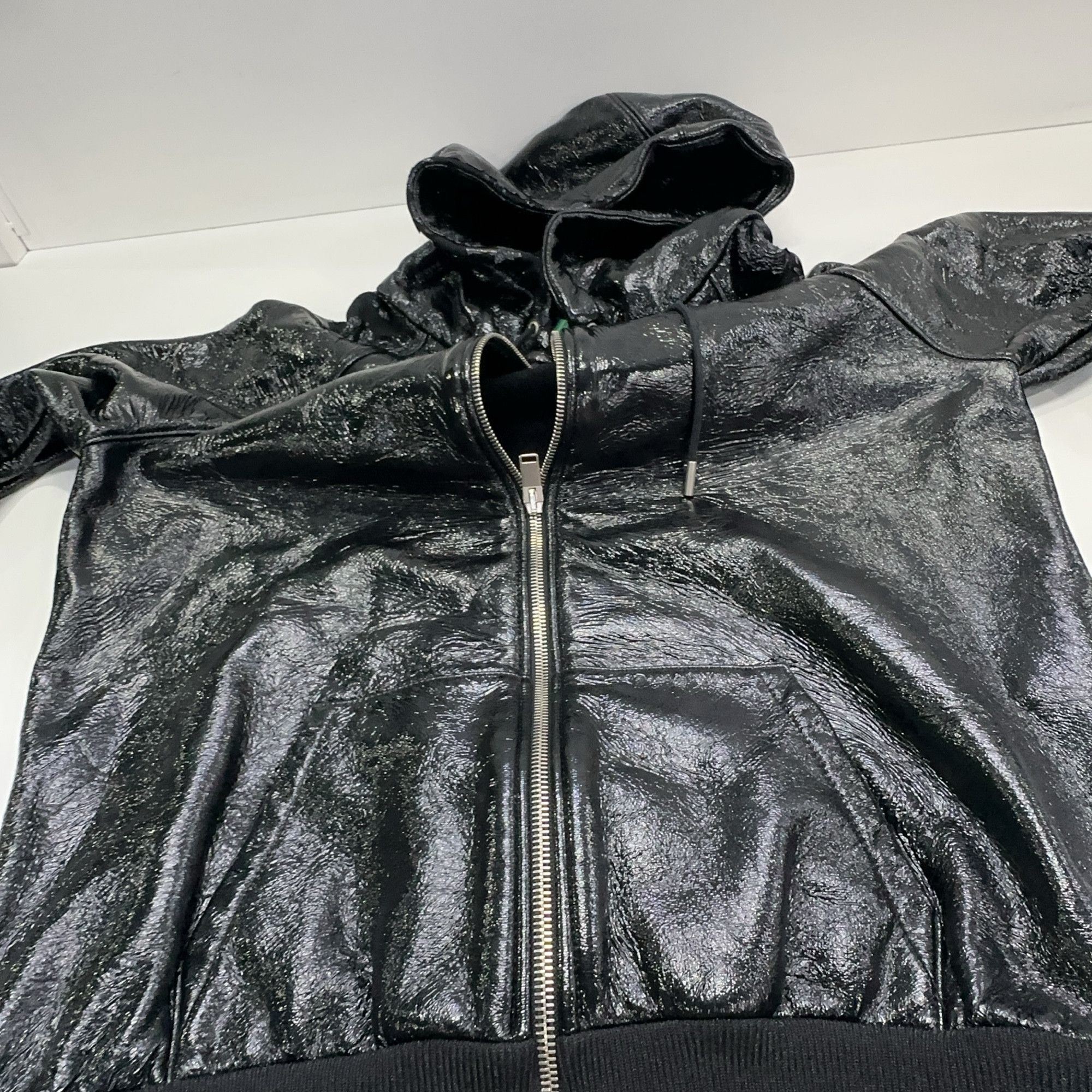 Saint Laurent Paris Saint Laurent Leather Zip Hoodie Size M Size US M / EU 48-50 / 2 - 10 Thumbnail