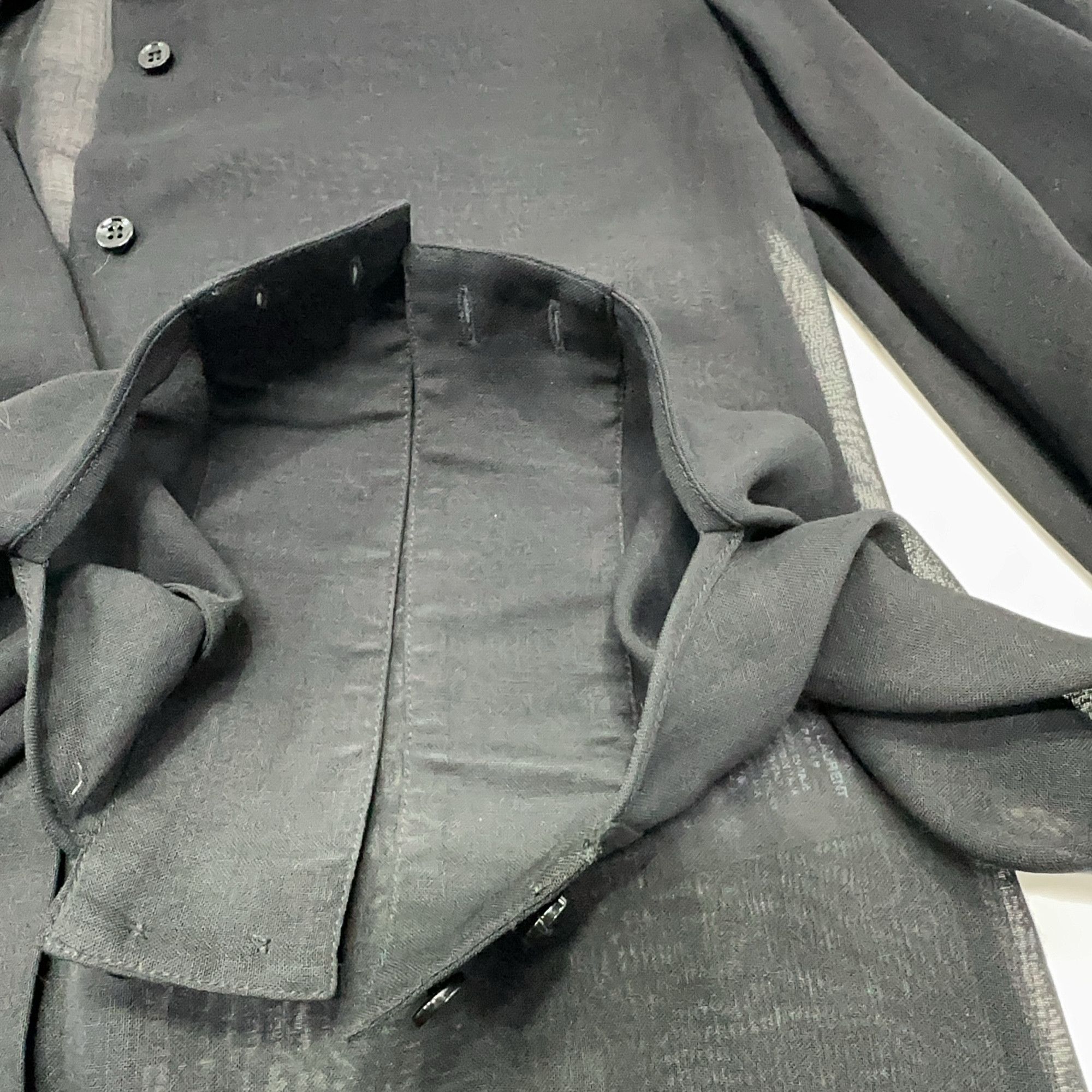 Saint Laurent Paris Saint Laurent Black Chiffon Button Up Shirt Size 34 Size XS / US 0-2 / IT 36-38 - 6 Thumbnail