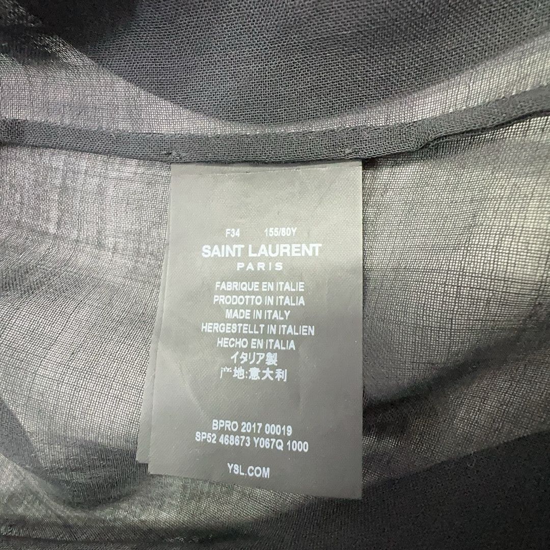 Saint Laurent Paris Saint Laurent Black Chiffon Button Up Shirt Size 34 Size XS / US 0-2 / IT 36-38 - 3 Thumbnail