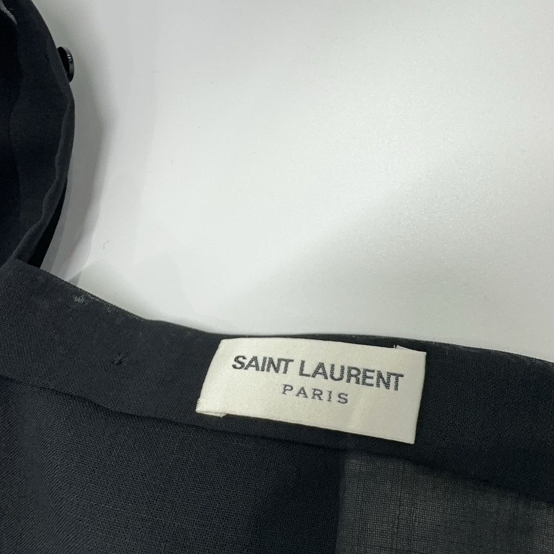 Saint Laurent Paris Saint Laurent Black Chiffon Button Up Shirt Size 34 Size XS / US 0-2 / IT 36-38 - 4 Thumbnail