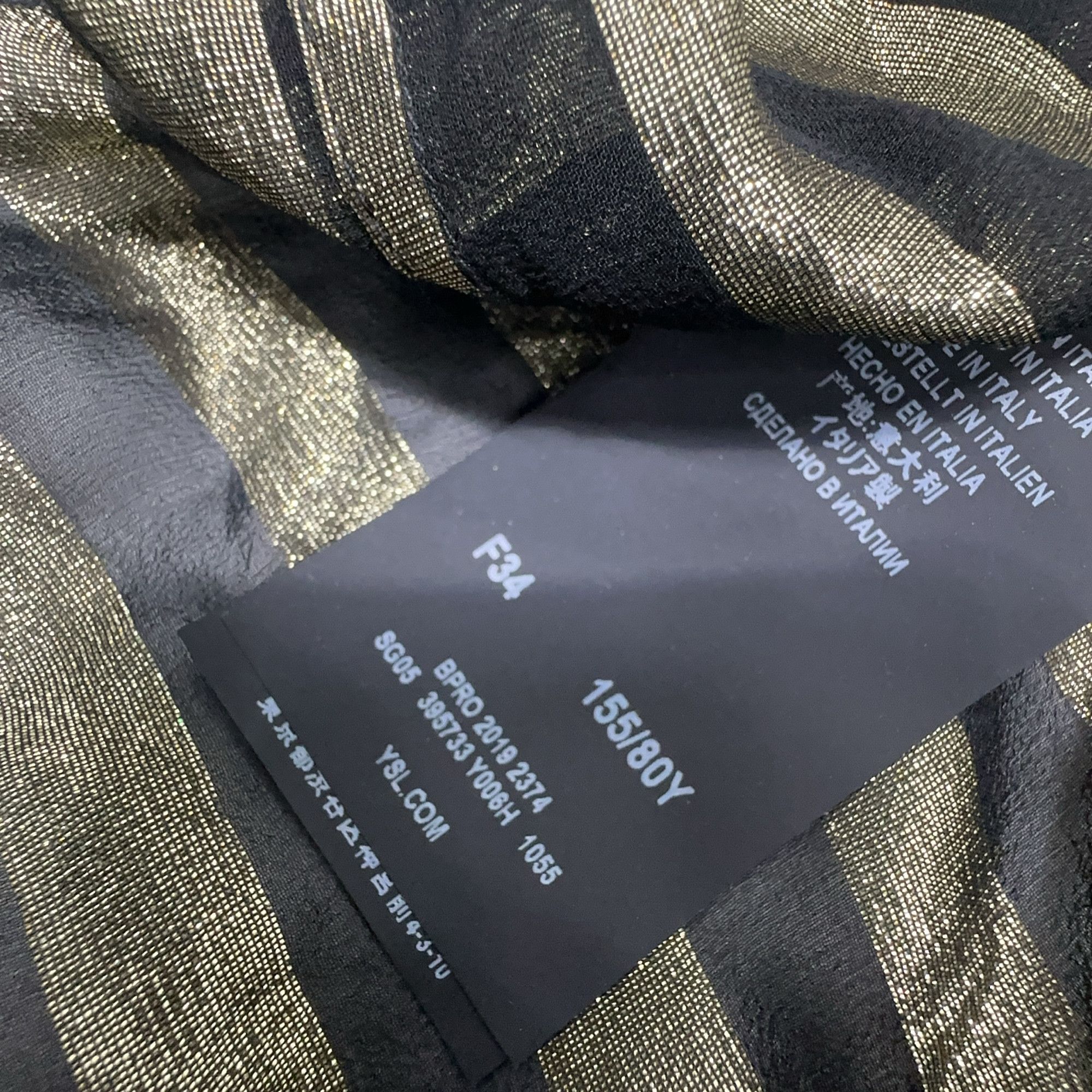Saint Laurent Paris Saint Laurent Gold Stripe Button Up Shirt Size 34 Size XS / US 0-2 / IT 36-38 - 3 Thumbnail