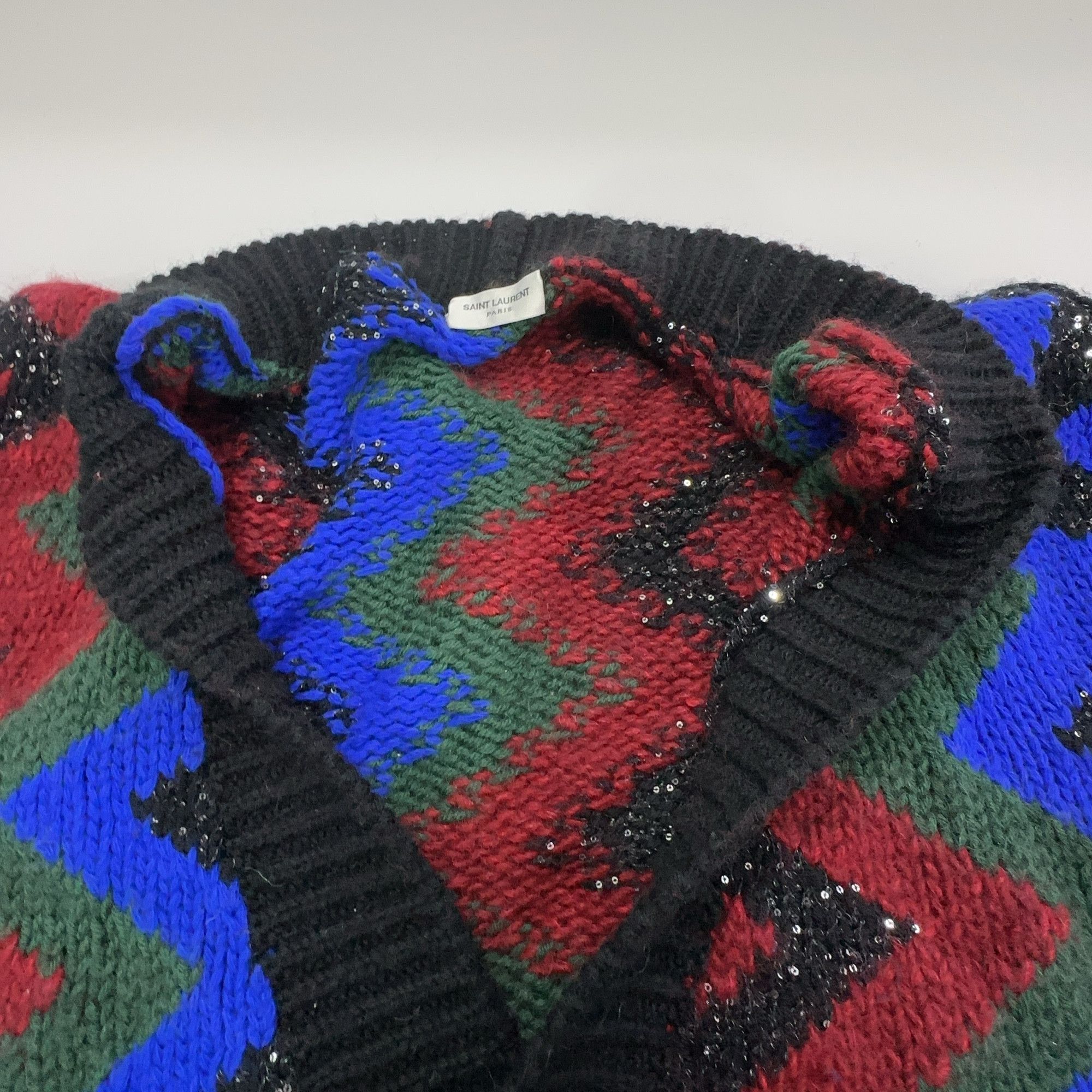 Saint Laurent Paris Saint Laurent Zig-Zag Sequined Cardigan Size S Size US S / EU 44-46 / 1 - 6 Thumbnail