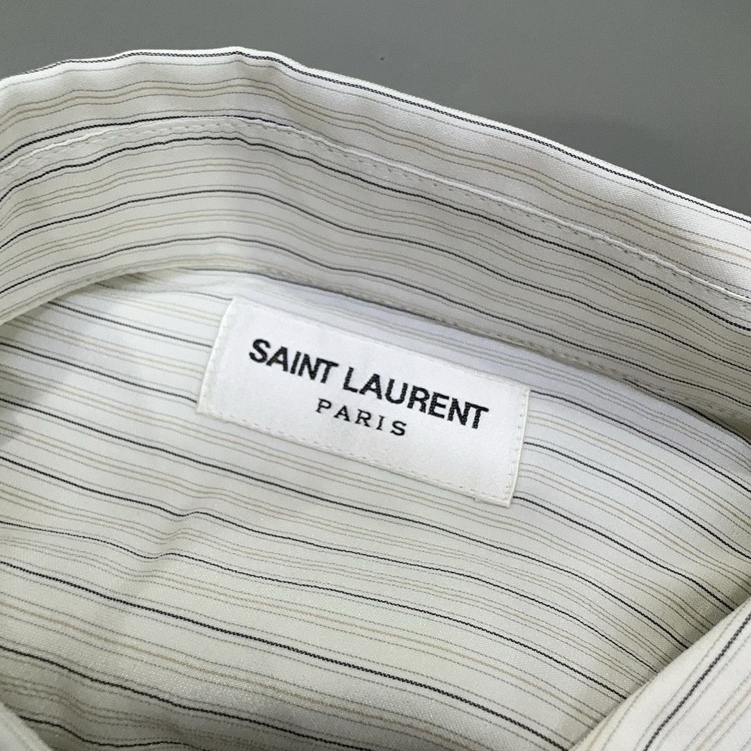 Saint Laurent Paris Saint Laurent Striped Silk Button Up Shirt 38 Size S / US 4 / IT 40 - 6 Thumbnail