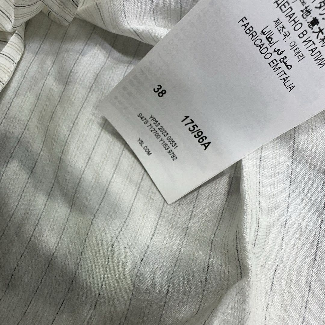 Saint Laurent Paris Saint Laurent Striped Silk Button Up Shirt 38 Size S / US 4 / IT 40 - 4 Thumbnail