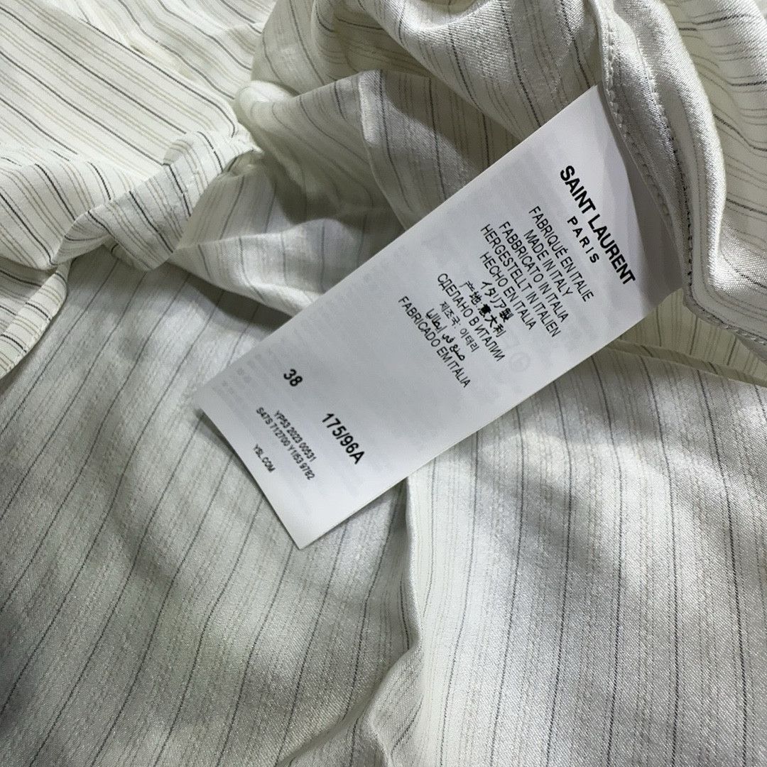 Saint Laurent Paris Saint Laurent Striped Silk Button Up Shirt 38 Size S / US 4 / IT 40 - 3 Thumbnail