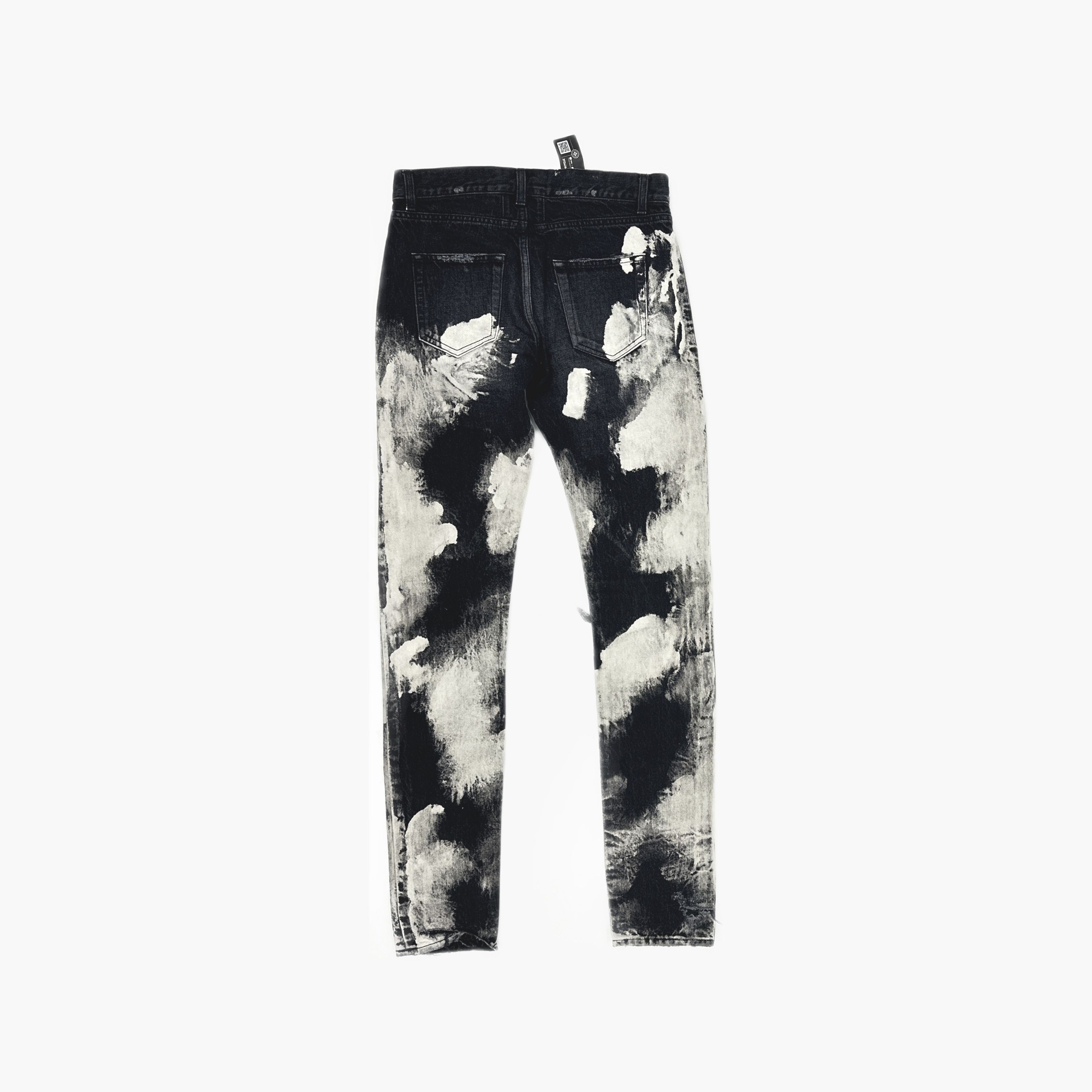 Saint Laurent Paris Saint Laurent Tie-Dye Distressed Denim Jeans Size 30 Size US 30 / EU 46 - 2 Thumbnail