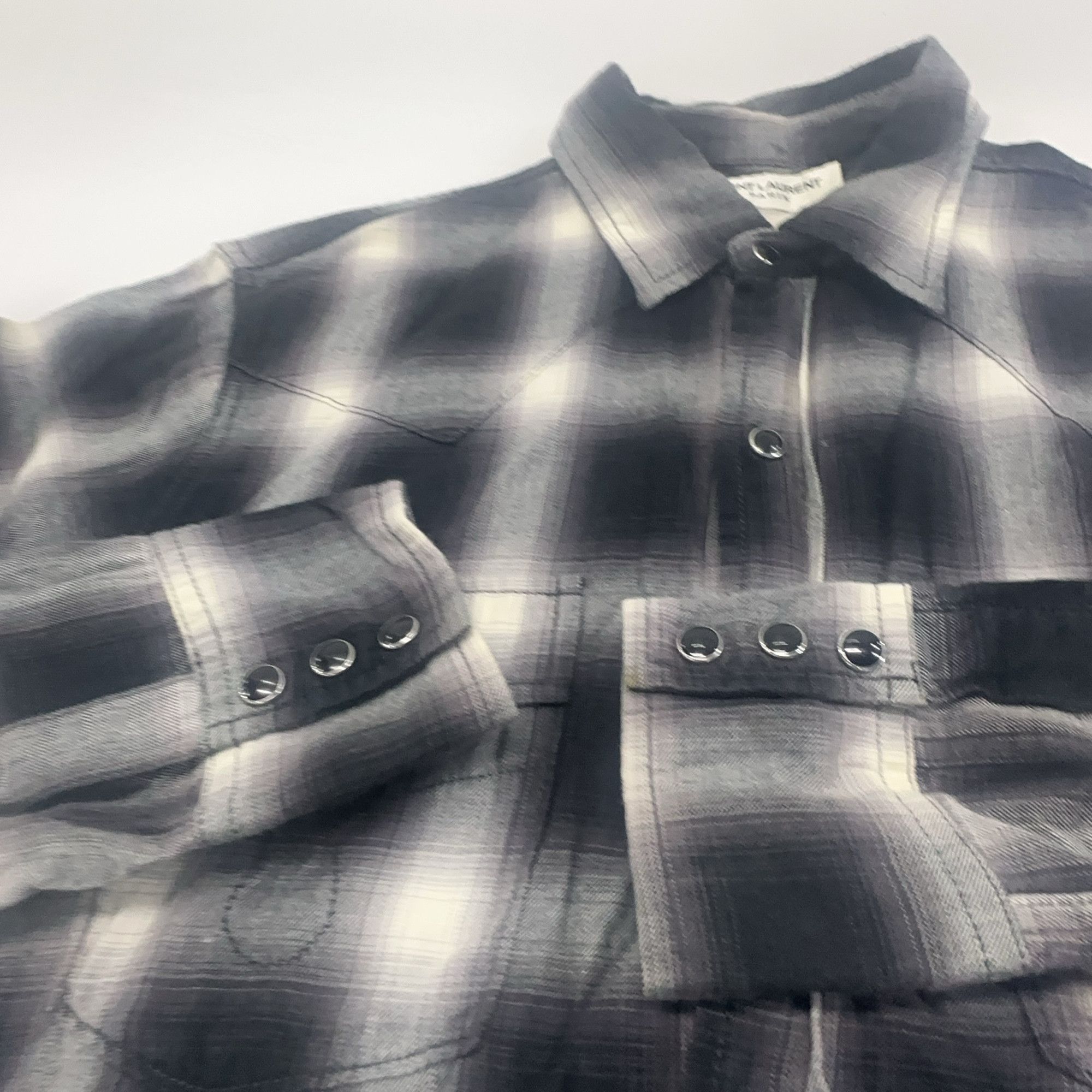 Saint Laurent Paris Saint Laurent Plaid Long Sleeve Shirt S Size US S / EU 44-46 / 1 - 7 Thumbnail
