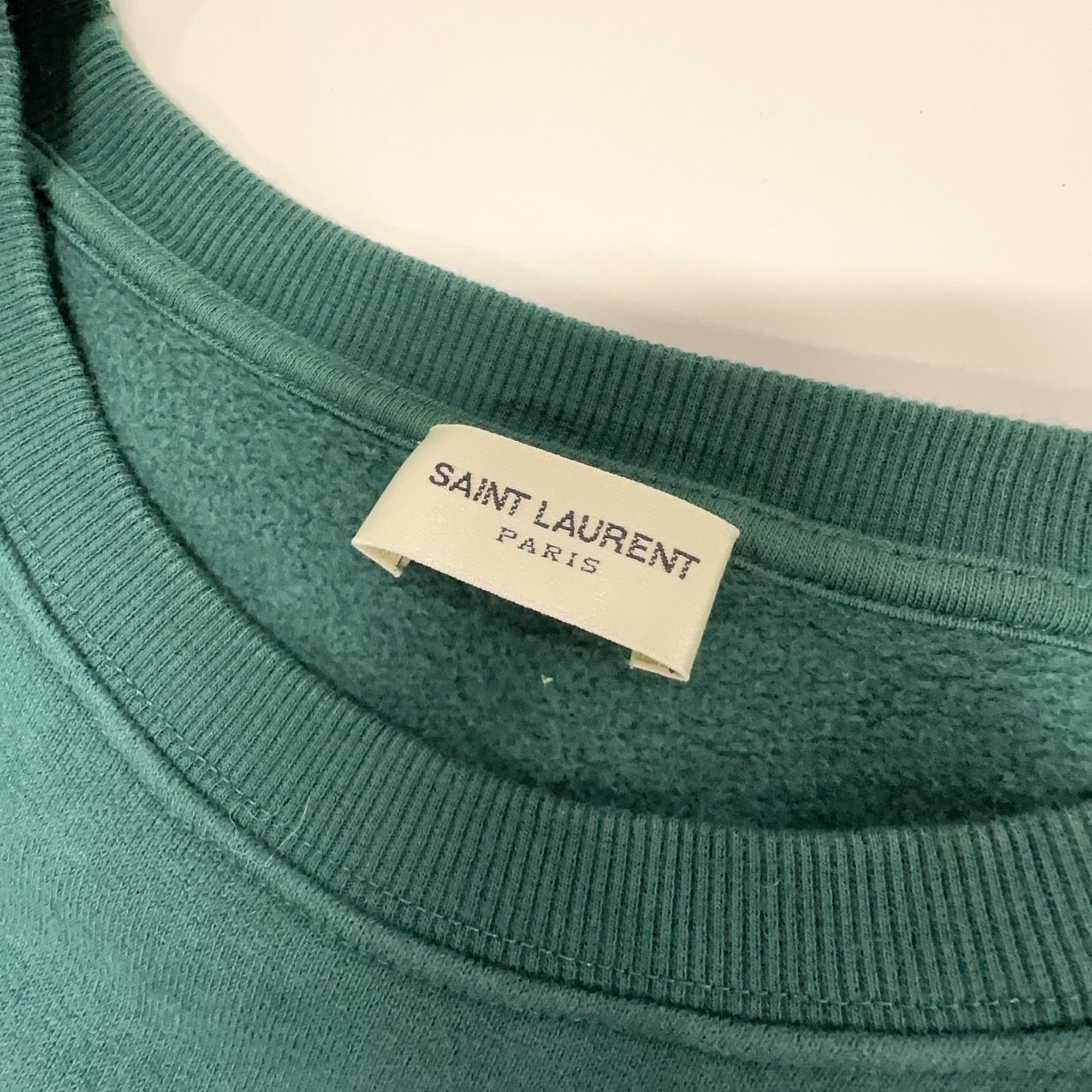 Saint Laurent Paris Saint Laurent Logo Sweatshirt Green Size L Size US L / EU 52-54 / 3 - 5 Thumbnail