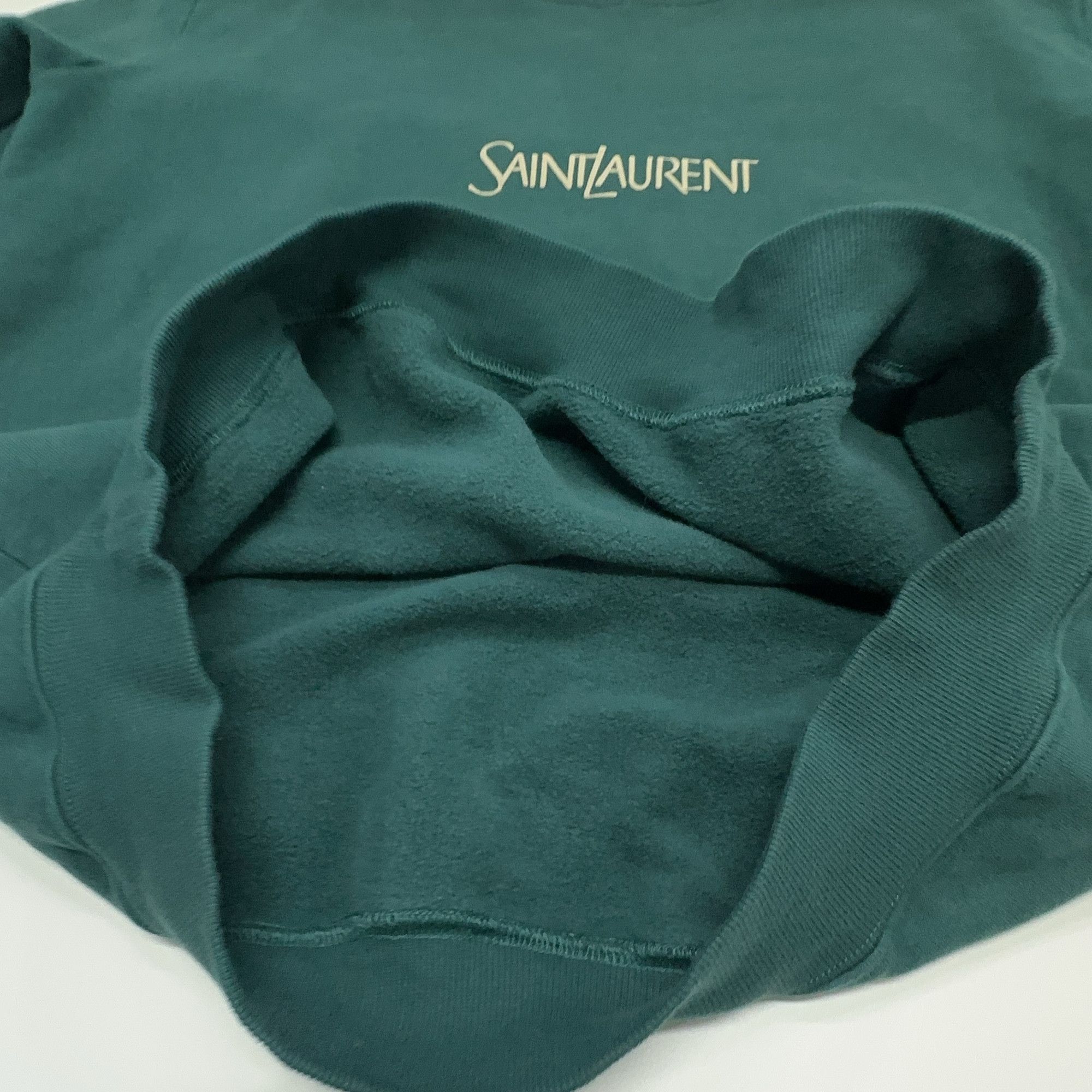 Saint Laurent Paris Saint Laurent Logo Sweatshirt Green Size L Size US L / EU 52-54 / 3 - 7 Thumbnail