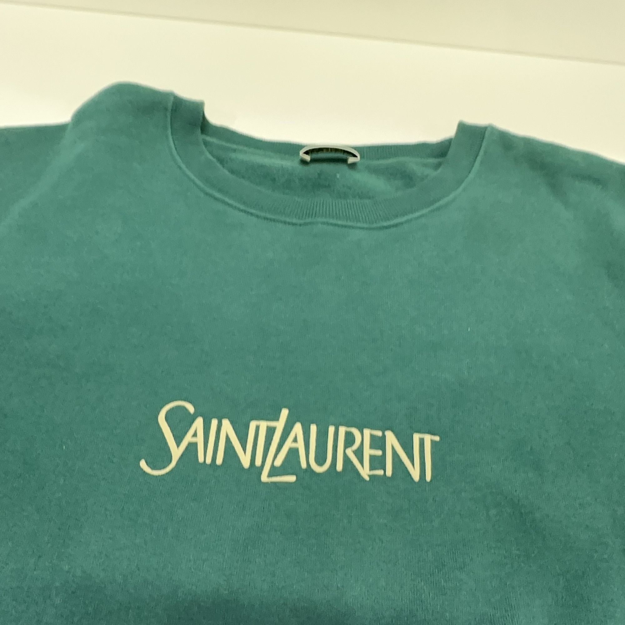 Saint Laurent Paris Saint Laurent Logo Sweatshirt Green Size L Size US L / EU 52-54 / 3 - 8 Thumbnail