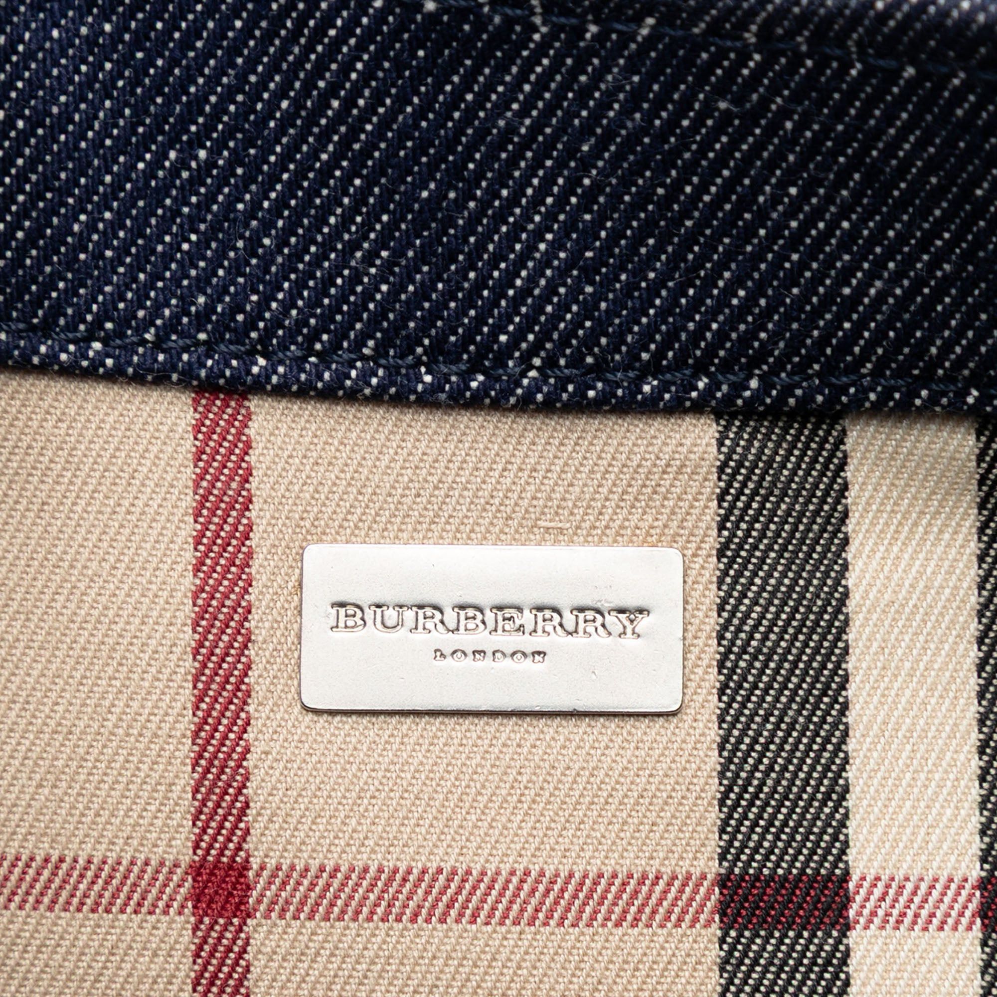 Burberry House Check Canvas Trimmed Denim Handbag Size ONE SIZE - 5 Thumbnail