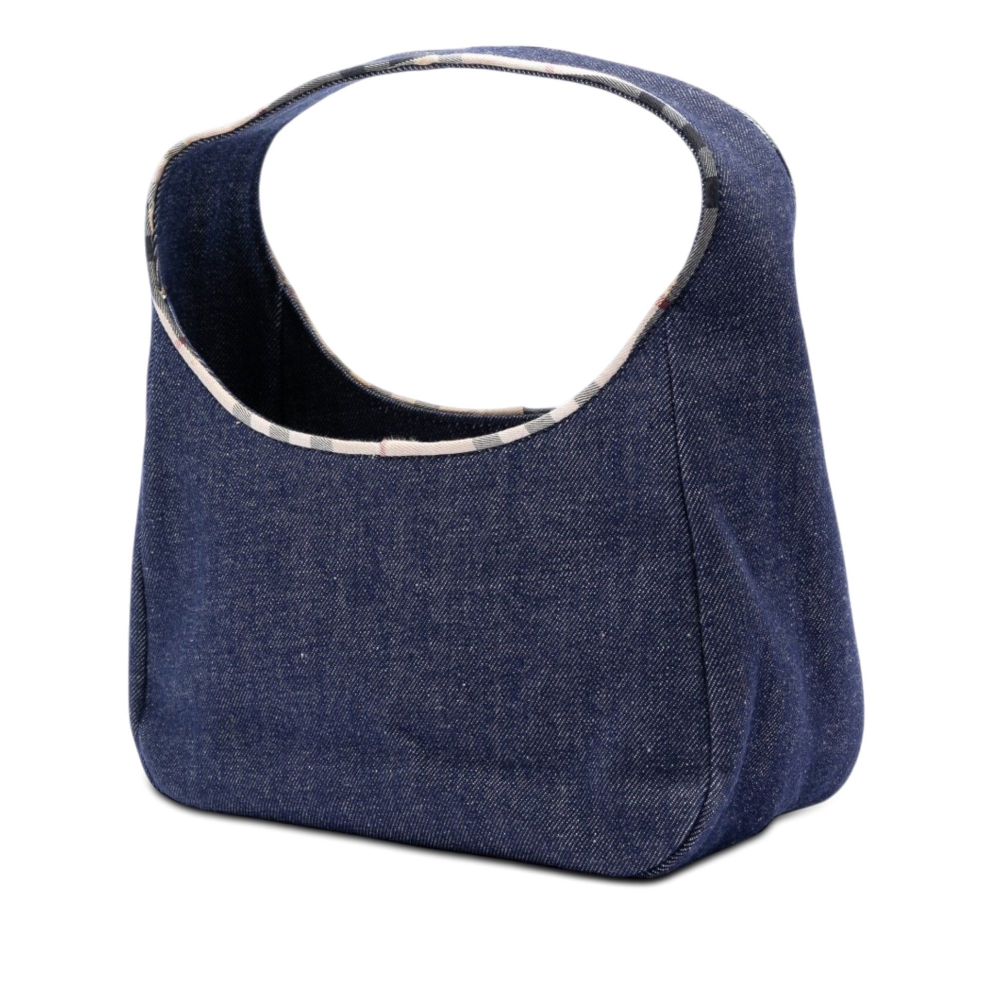 Burberry House Check Canvas Trimmed Denim Handbag Size ONE SIZE - 2 Thumbnail