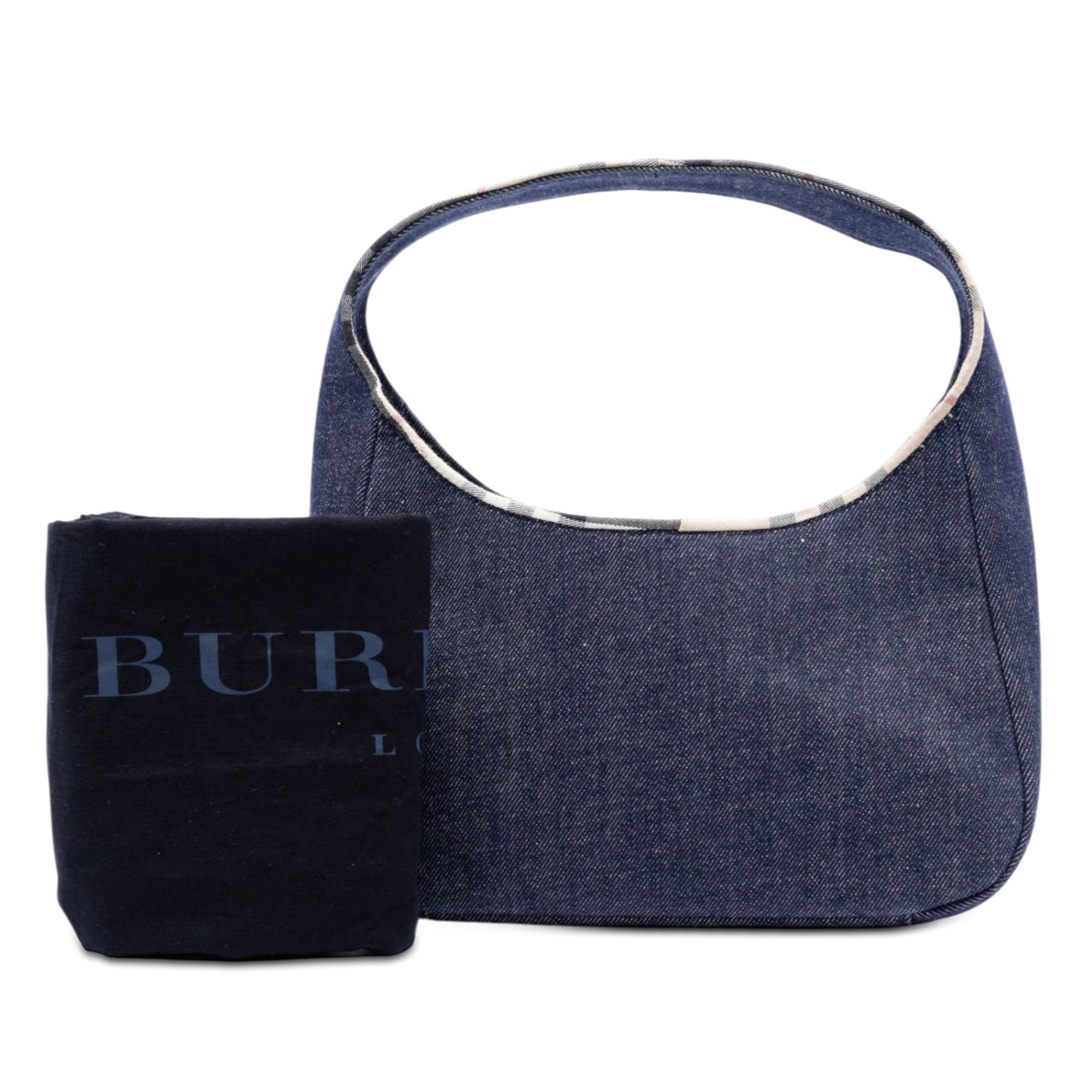 Burberry House Check Canvas Trimmed Denim Handbag Size ONE SIZE - 8 Thumbnail