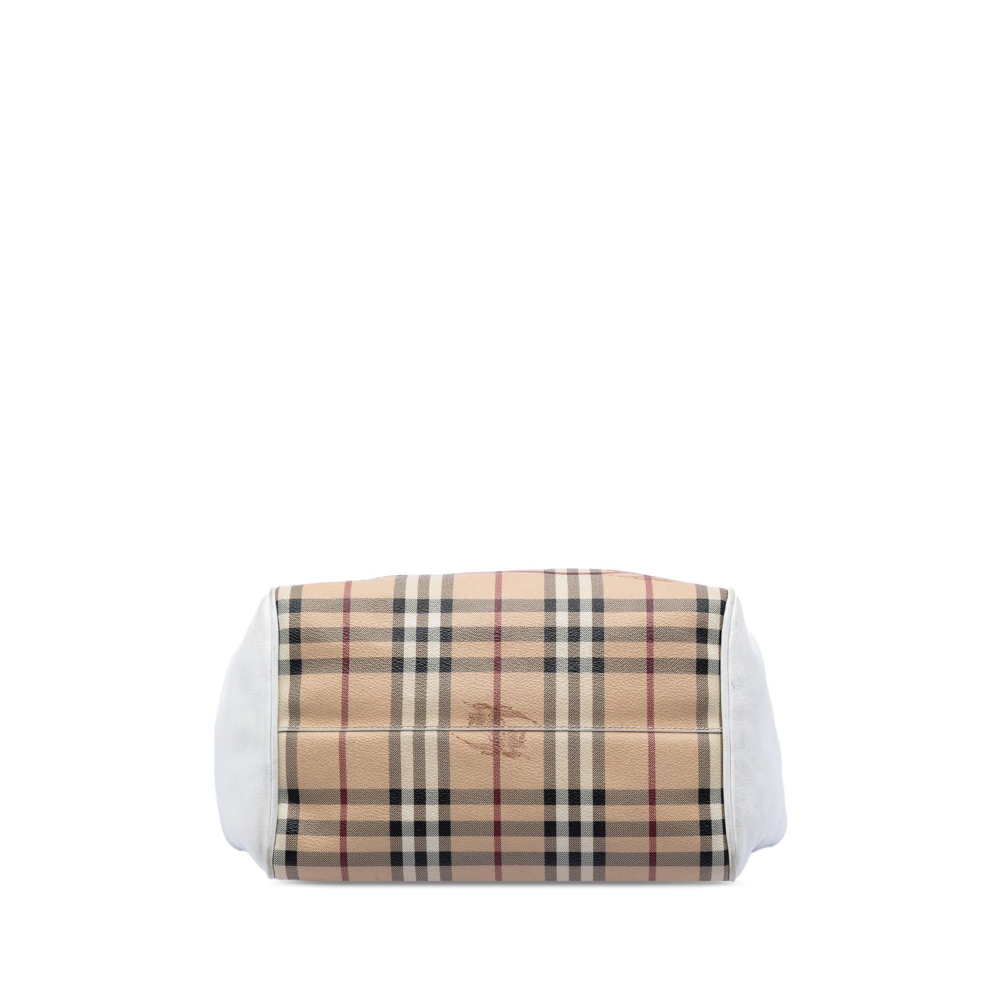 Burberry Small Leather Trimmed Haymarket Check Coated Canvas Canterbury Tote Size ONE SIZE - 3 Thumbnail