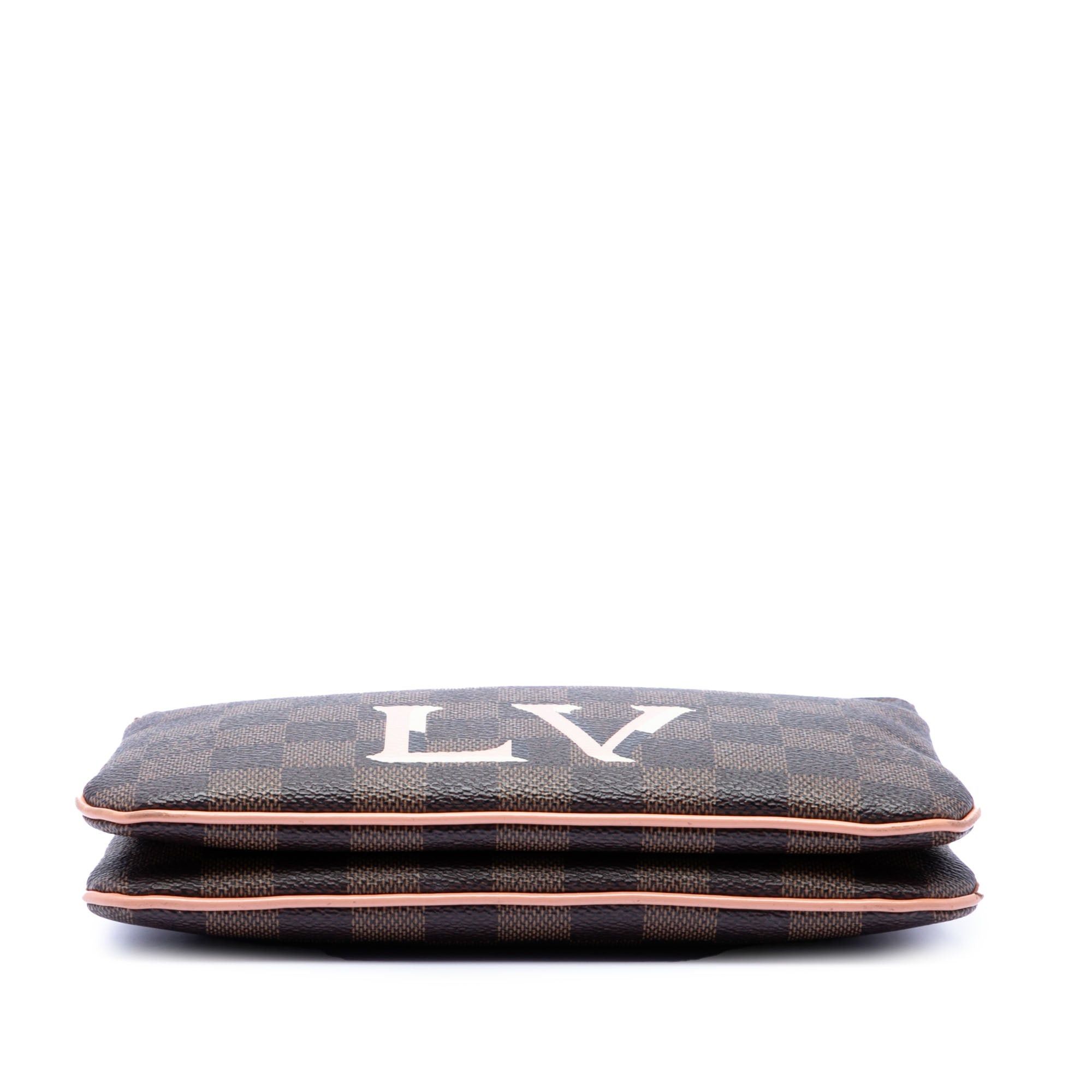 Louis Vuitton Damier Ebene Pochette Double Zip Size ONE SIZE - 3 Thumbnail
