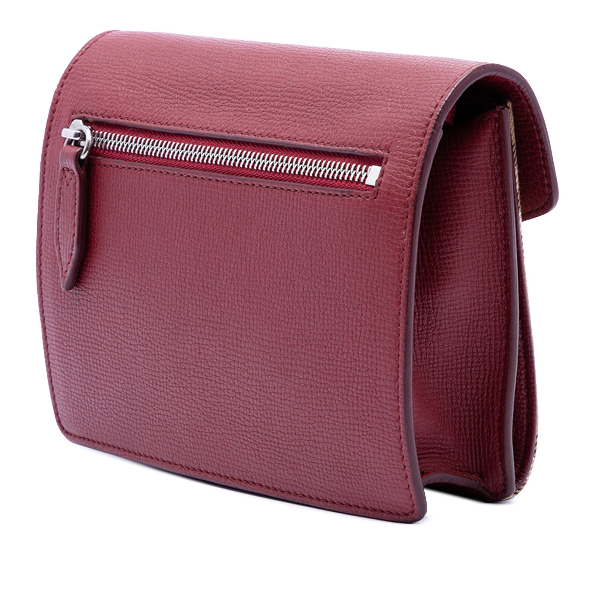 Burberry Small Leather and House Check Canvas Derby Macken Crossbody Size ONE SIZE - 2 Thumbnail