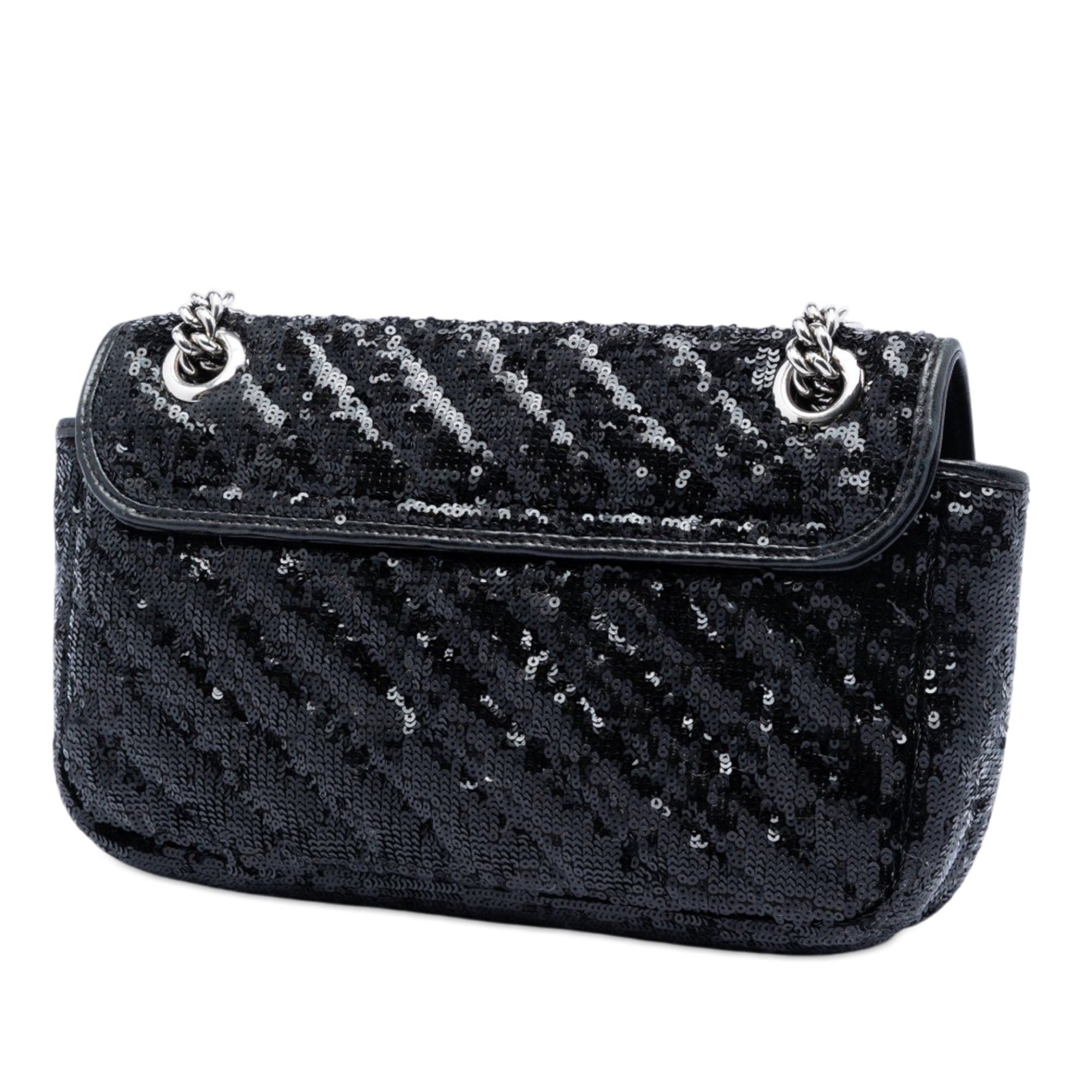 Gucci Medium GG Marmont Matelasse Sequin and Leather Shoulder Bag Size ONE SIZE - 2 Thumbnail
