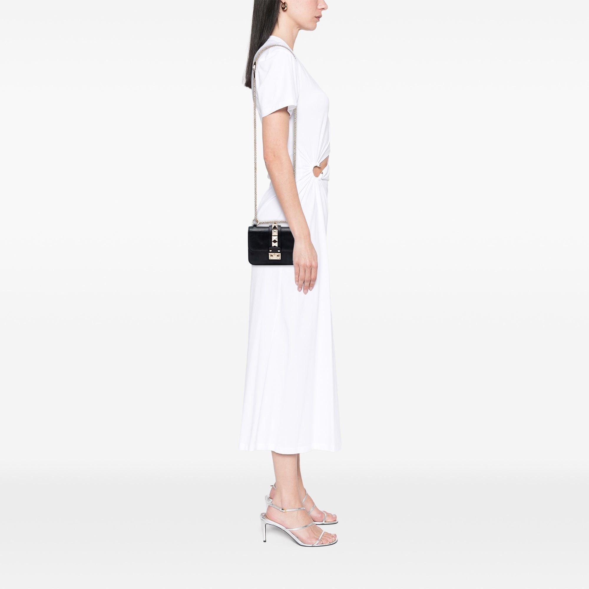 Valentino Mini Leather Rockstud Glam Lock Crossbody Size ONE SIZE - 7 Thumbnail