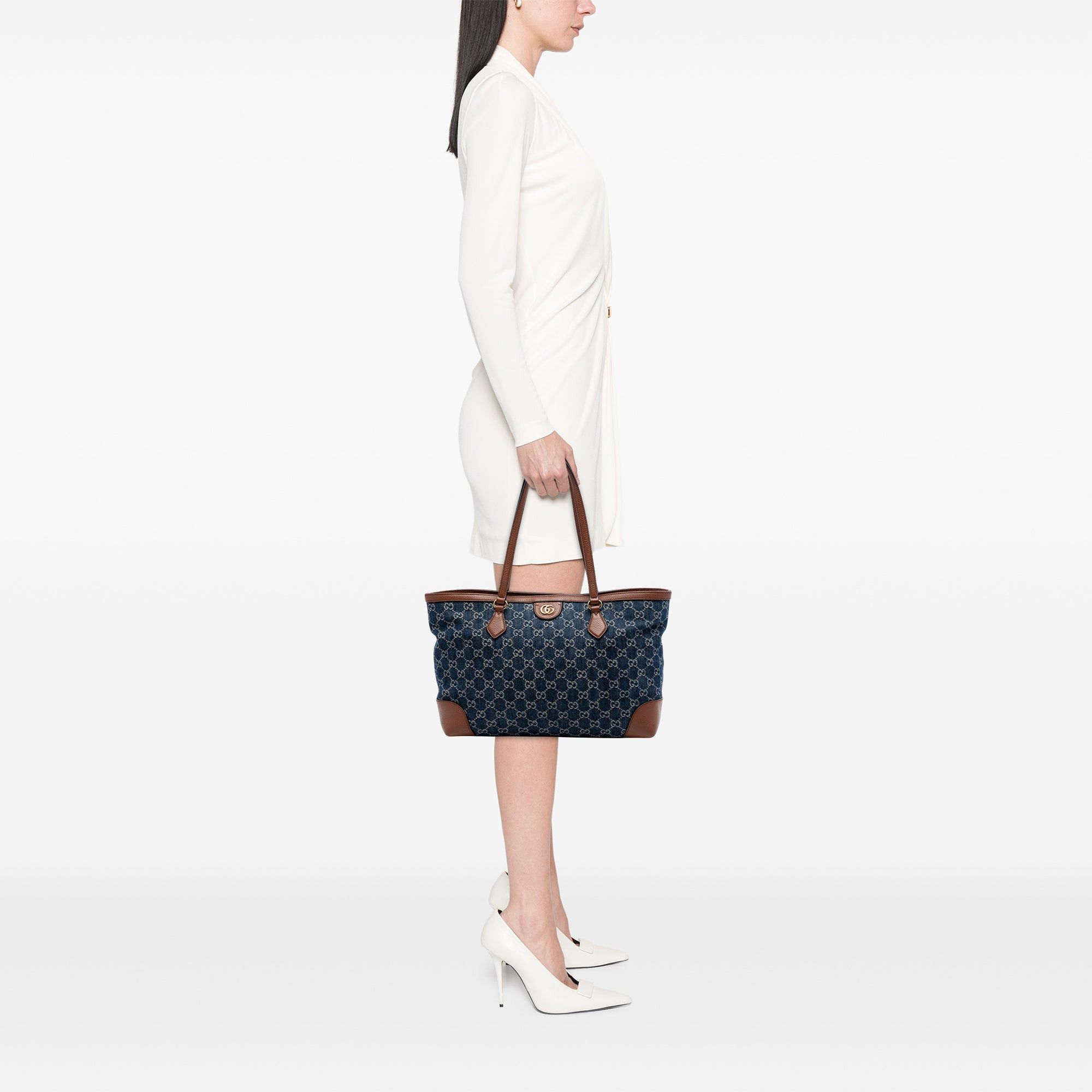 Gucci Medium GG Denim Ophidia Tote Size ONE SIZE - 7 Thumbnail