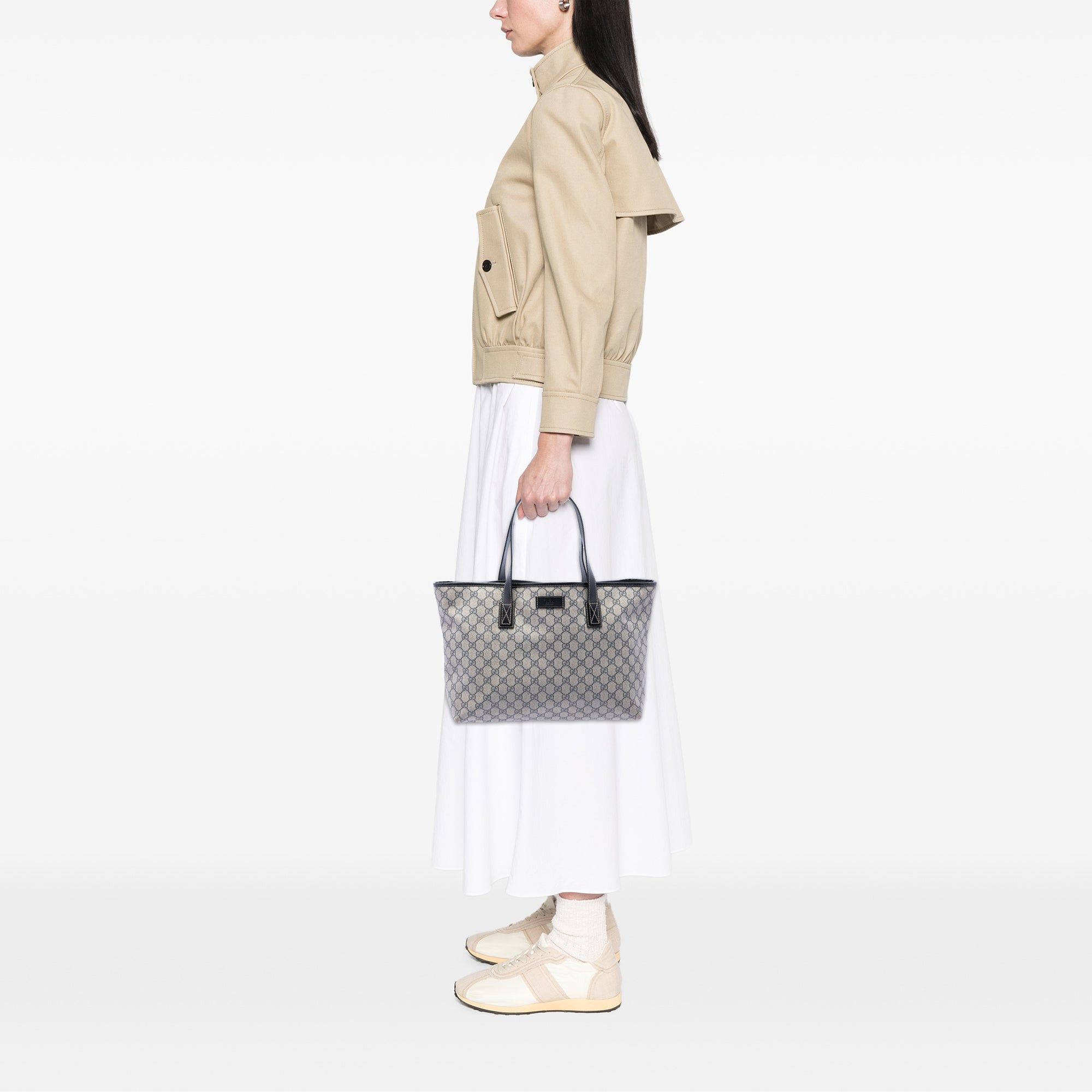 Gucci Medium GG Supreme Zippered Tote Size ONE SIZE - 6 Thumbnail